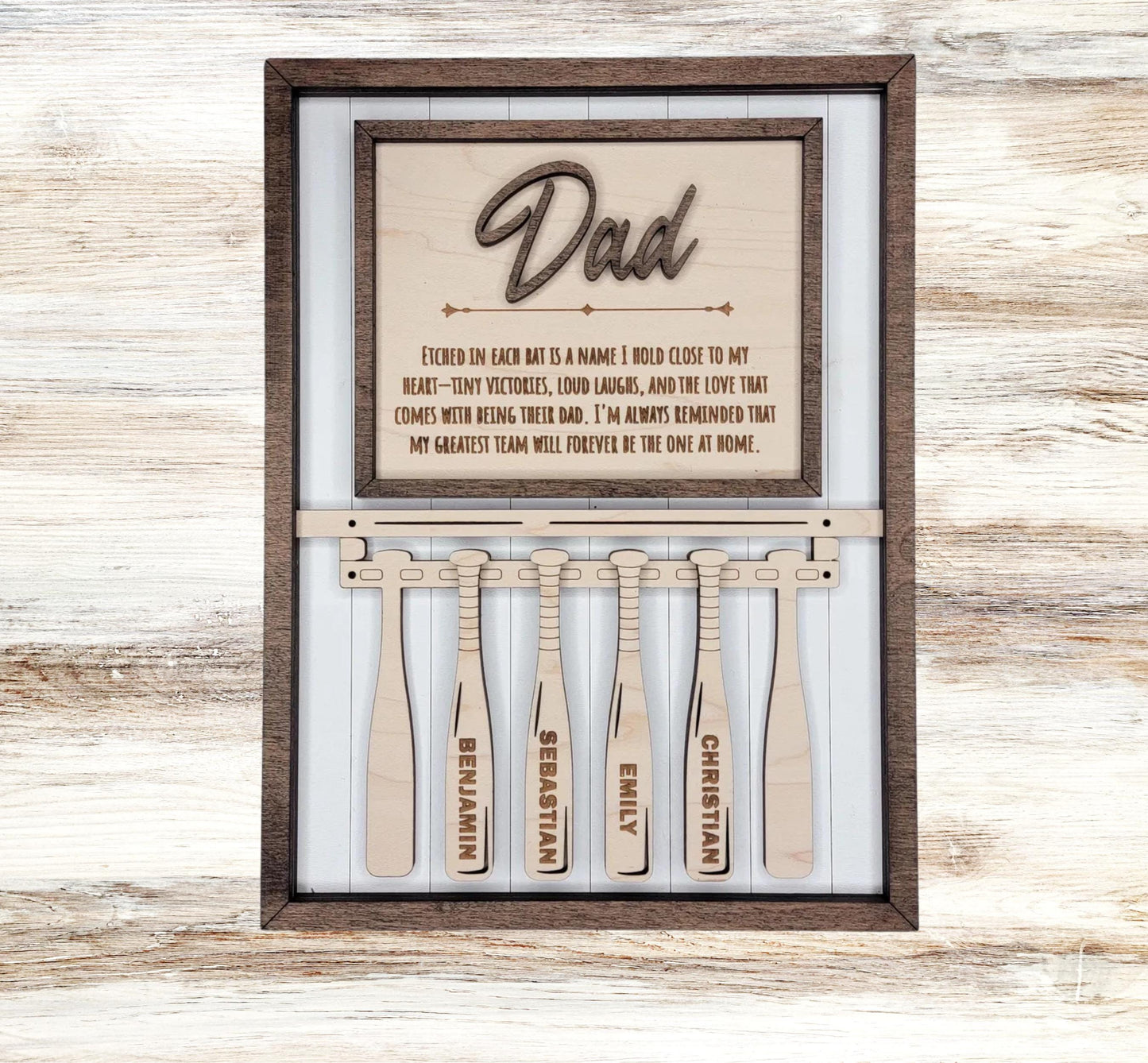 Personalized Baseball Dad Plaque – Custom Name Sign for Dad or Grandpa | Handmade Wood Gift | Baseball Wall Decor | 7x9