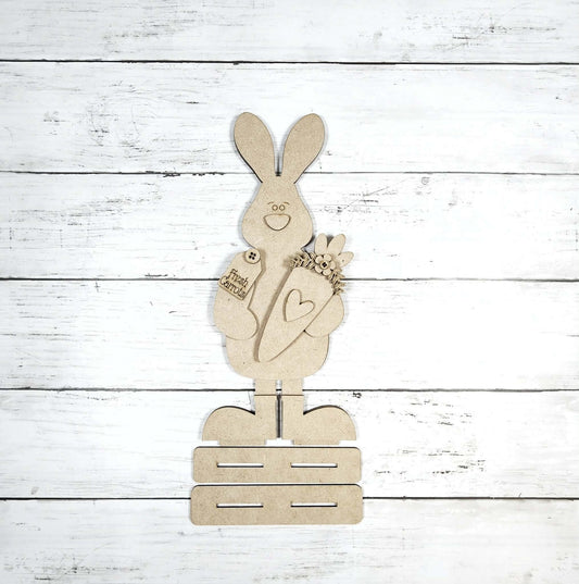 Standing Carrot Bunny – DIY Paint Your Own MDF Shelf Sitter | Easter Craft Decor