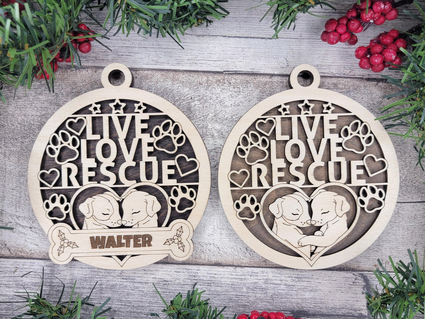 Personalized Rescue Dog Ornament – Custom Pet Name