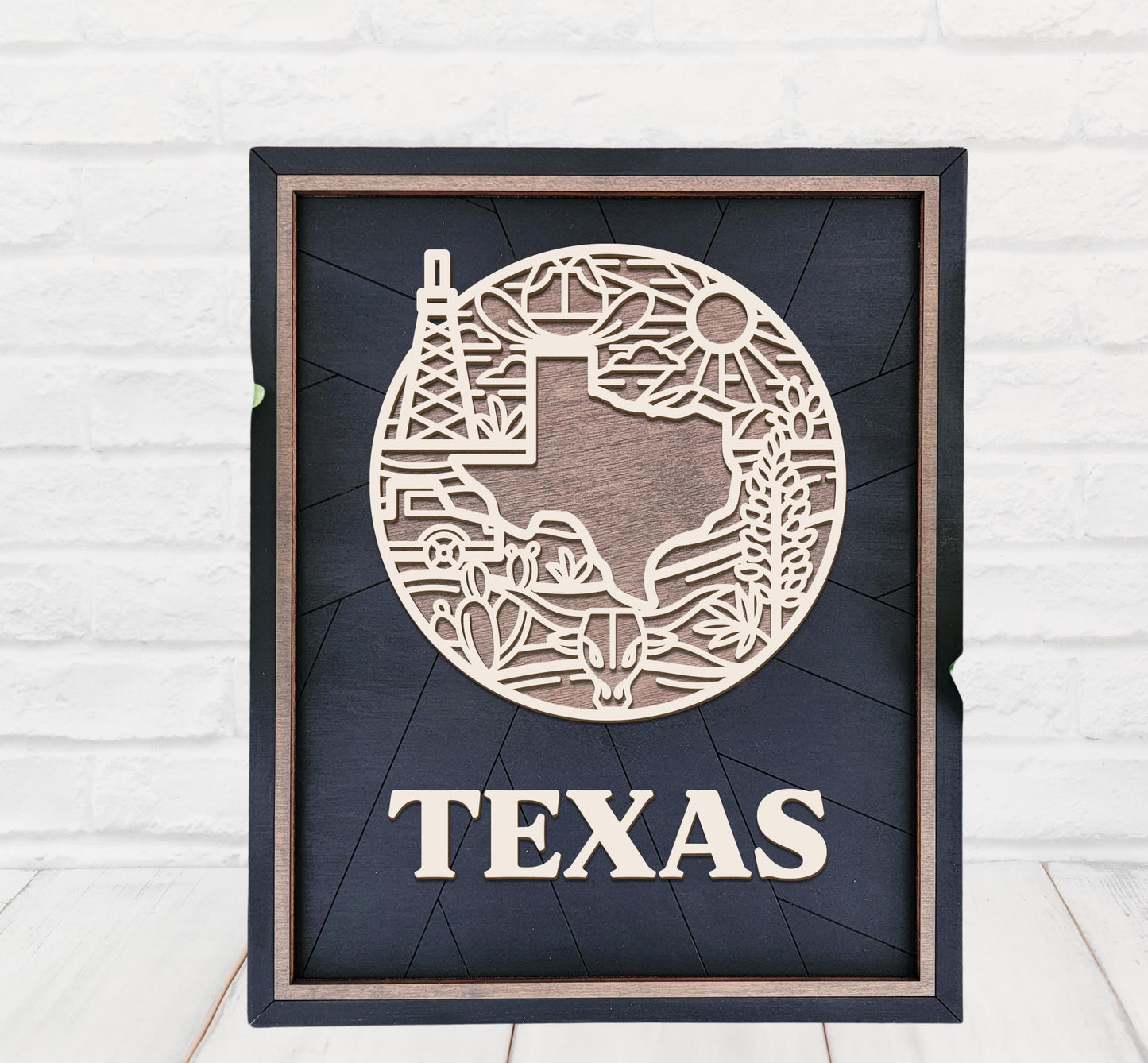 Custom Wood Texas Home Sign - Perfect Gift for Him - Texas Wall ArtTexas State Wall Art – Handmade Wood Sign Celebrating Texas Symbols, History & Culture | Gift-Ready with Easel Display