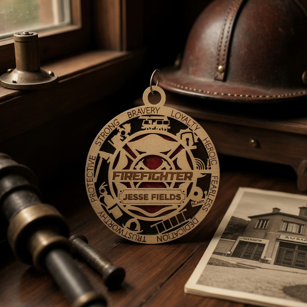 Firefighter Personalized Ornament – Custom Engraved Gift
