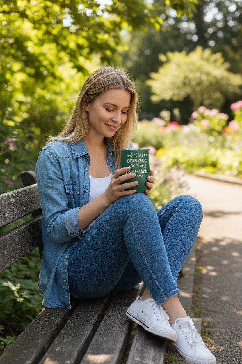 Funny Dog Wine Tumbler – Engraved Stainless Steel Cup (12oz)