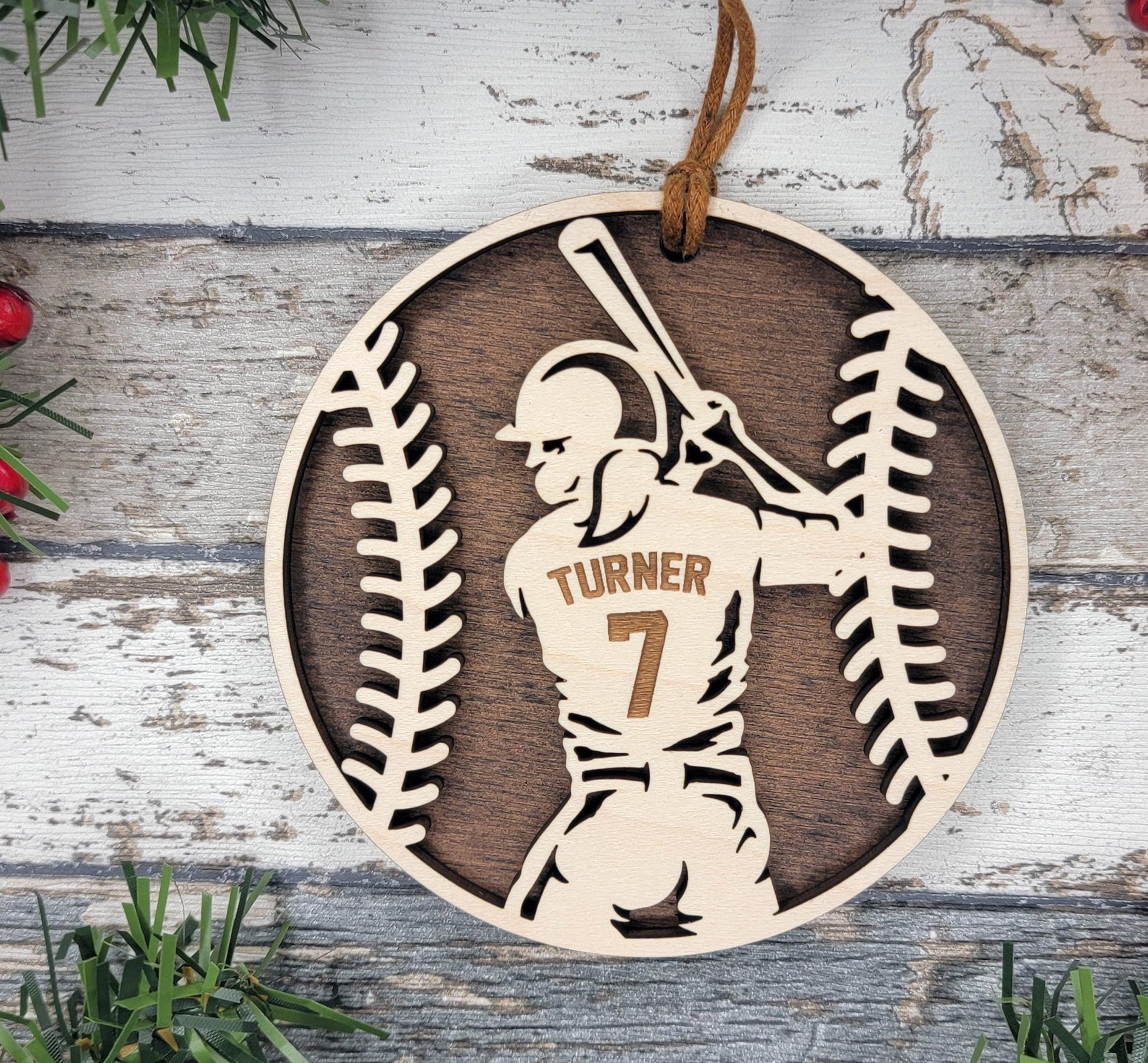 Personalized Baseball Ornament, Custom Baseball Player Christmas Ornament, Kids Baseball Gift, Boy Girl Softball Keepsake, Team Coach Gift