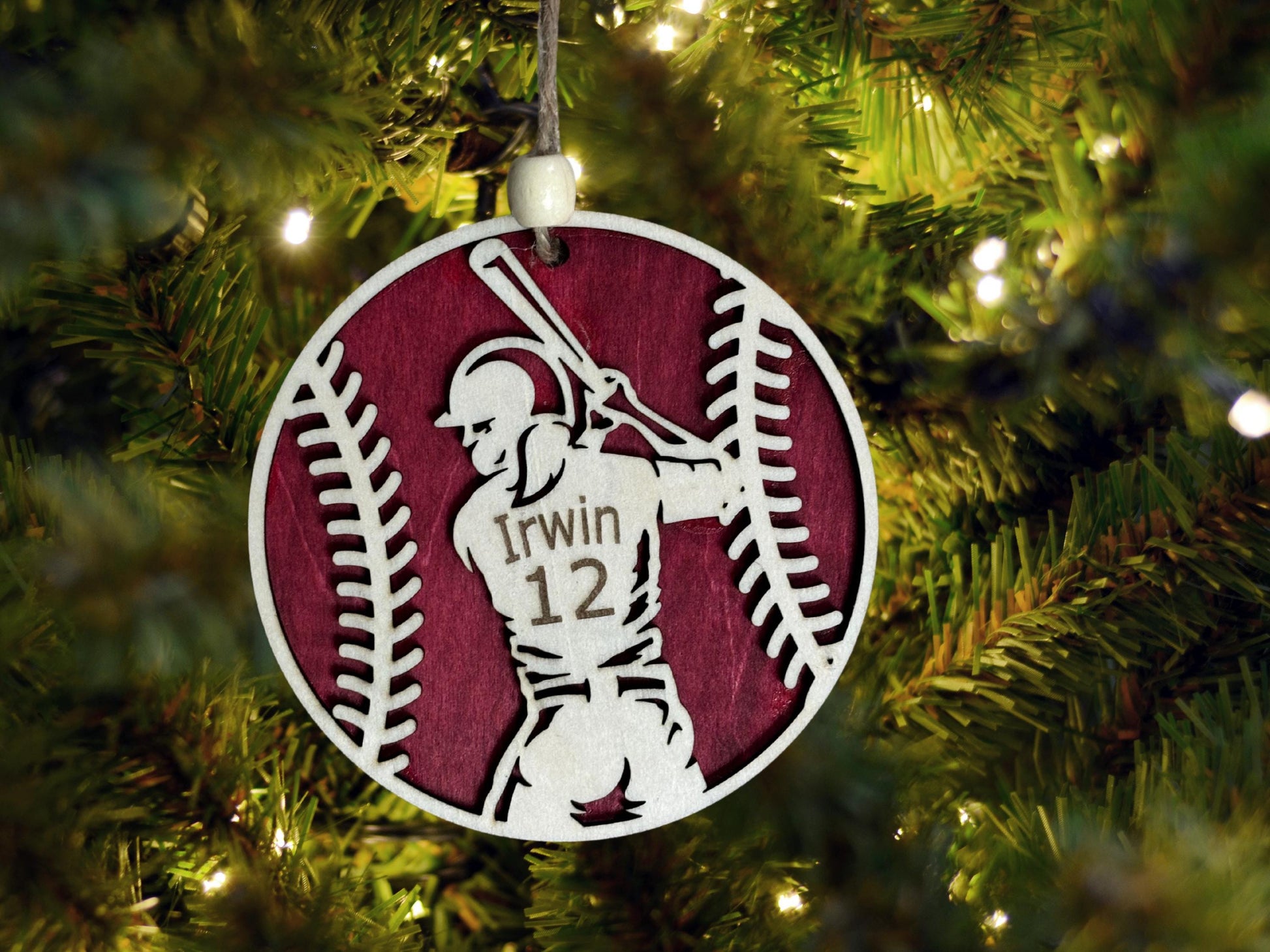 Personalized Baseball Ornament, Custom Baseball Player Christmas Ornament, Kids Baseball Gift, Boy Girl Softball Keepsake, Team Coach Gift