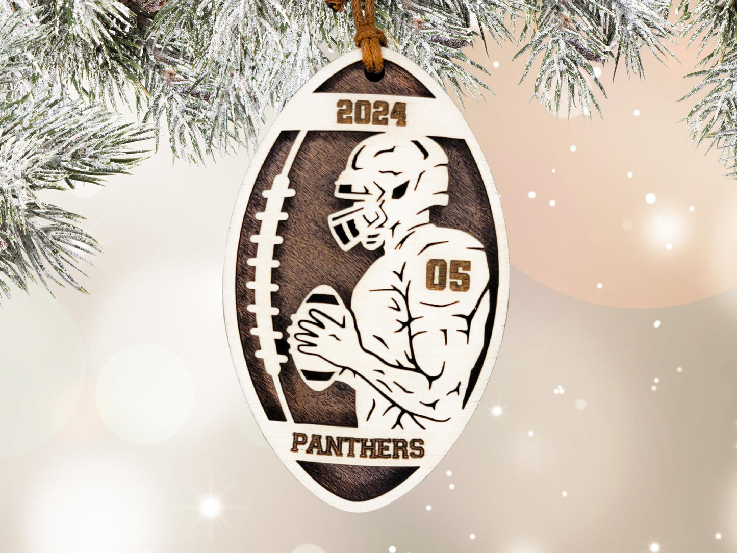 Personalized Football Ornament, Custom Football Player Christmas Ornament, Kids Football Gift, Boy Football Keepsake, Team Coach Gift