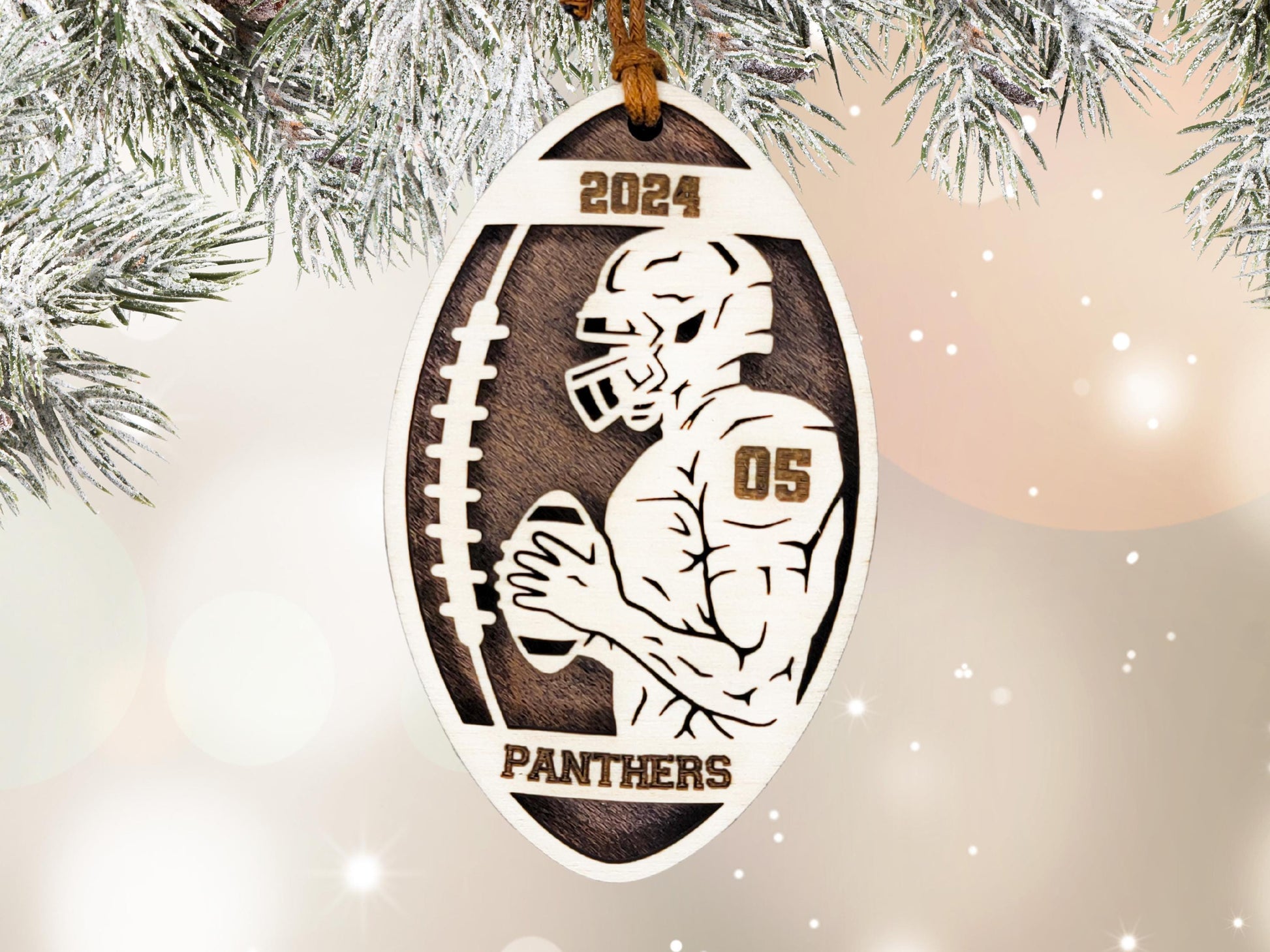Personalized Football Ornament, Custom Football Player Christmas Ornament, Kids Football Gift, Boy Football Keepsake, Team Coach Gift