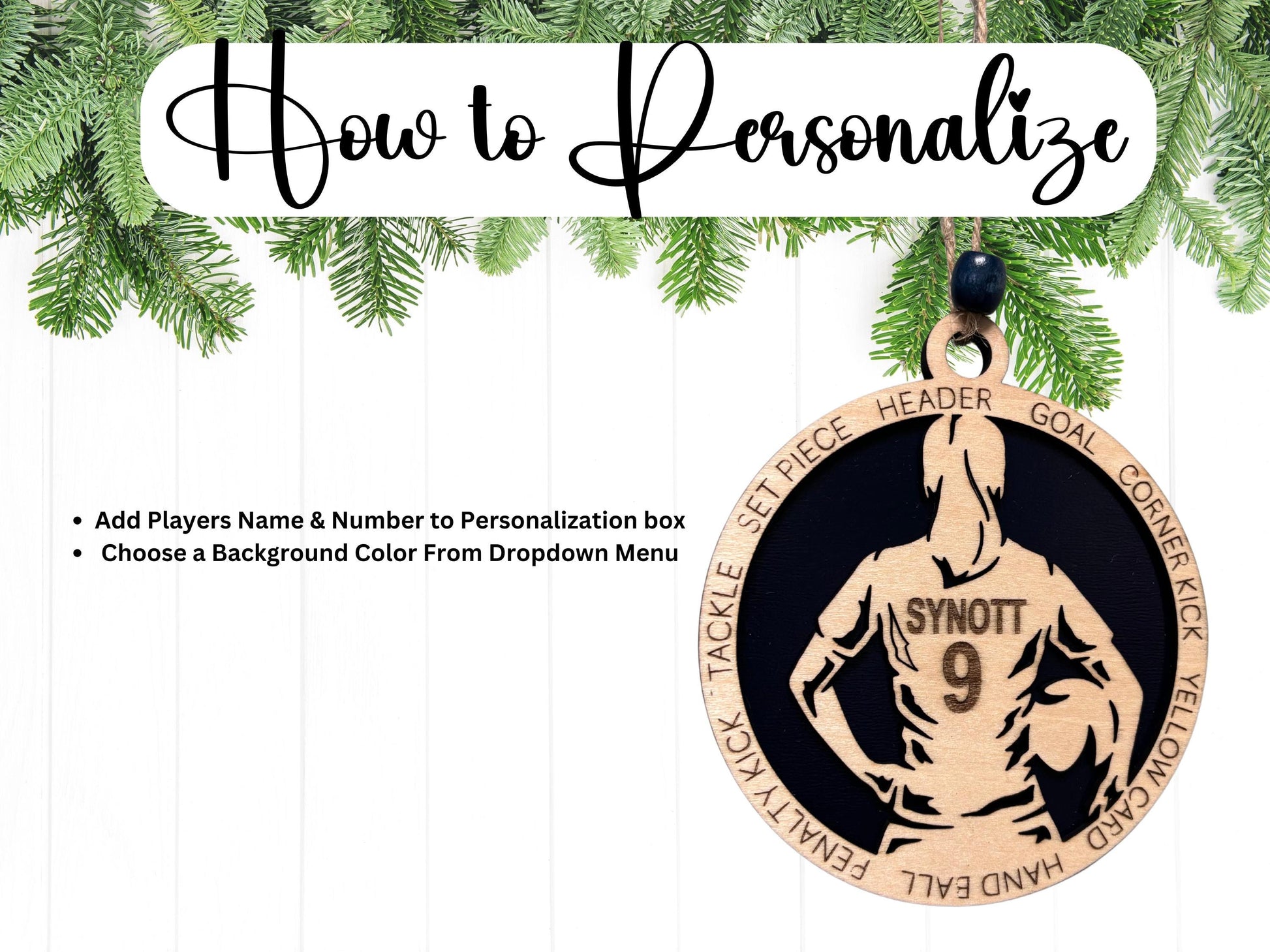 Personalized Soccer Player Ornament 2025, Soccer Team End of Year Gifts