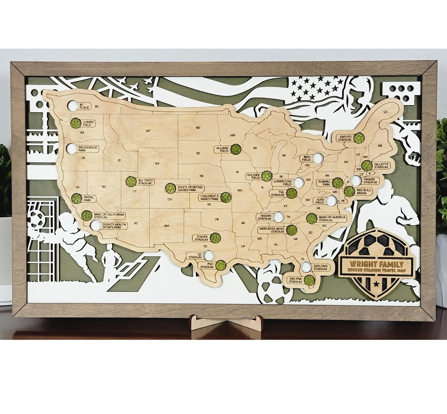 Soccer Stadium Tracker Map: Personalized Sports Fan Gift