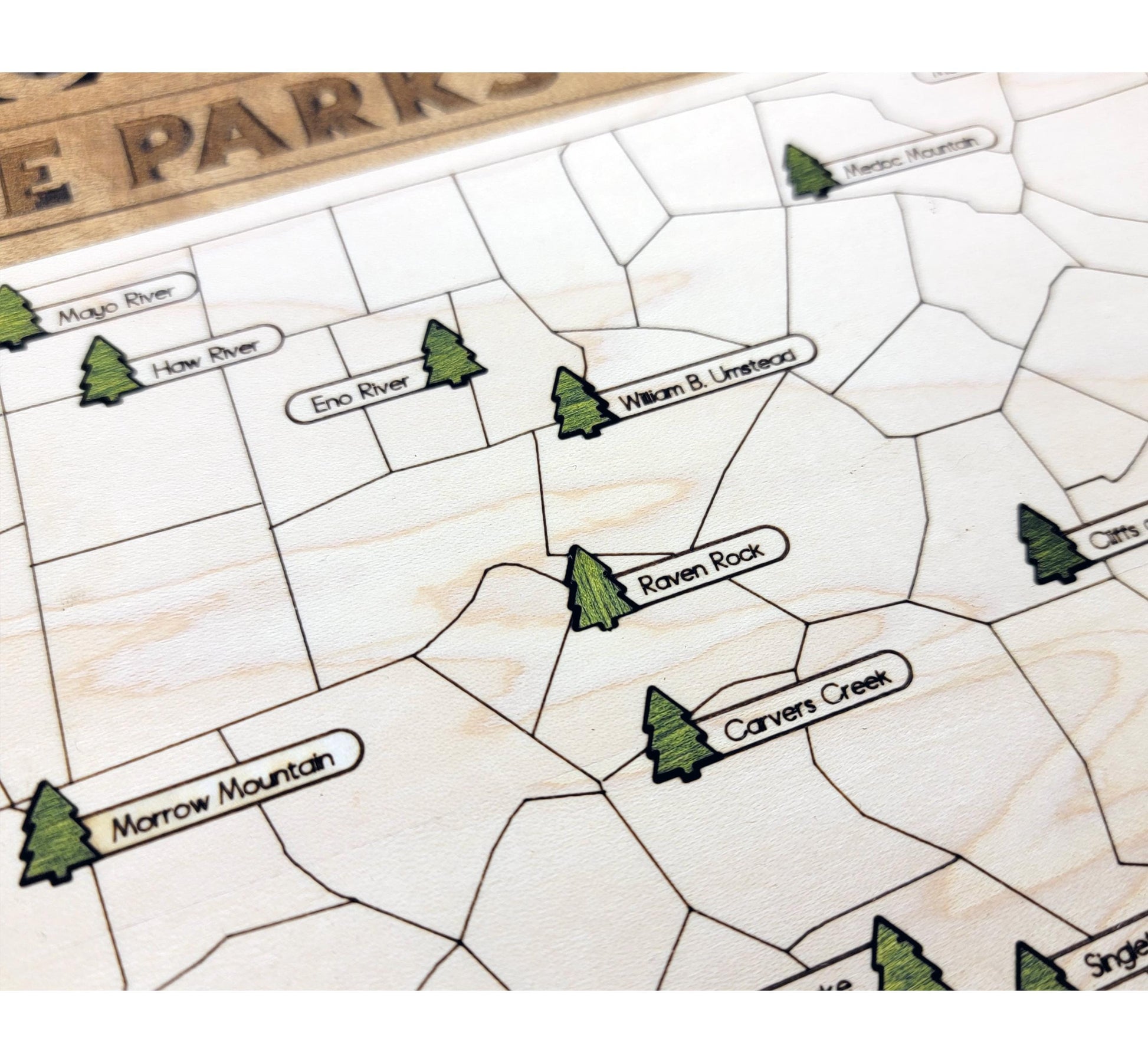 Personalized North Carolina State Parks Map | NC Travel Tracker | Layered Wood Adventure Keepsake | Hiking & Camping Gift | NC Wall Art