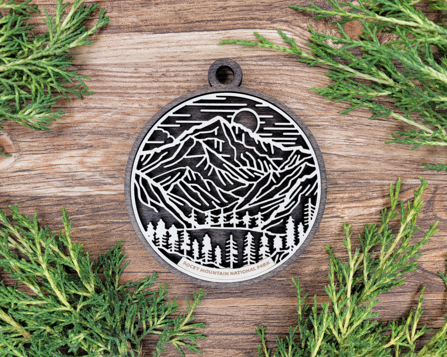 National Park Ornament – Nature Christmas Ornament – Engraved Wood Outdoor Hiking Camping Decoration