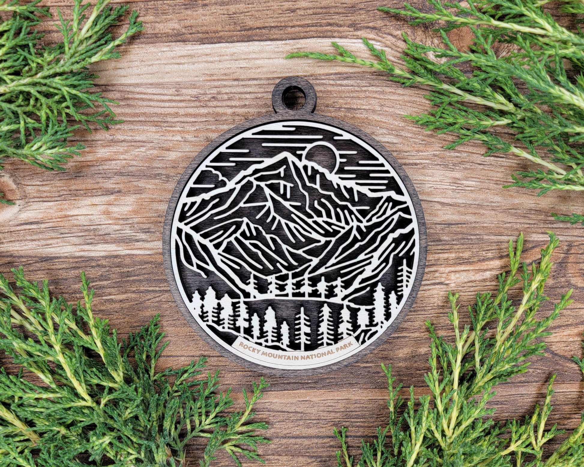 National Park Ornament – Nature Christmas Ornament – Engraved Wood Outdoor Hiking Camping Decoration