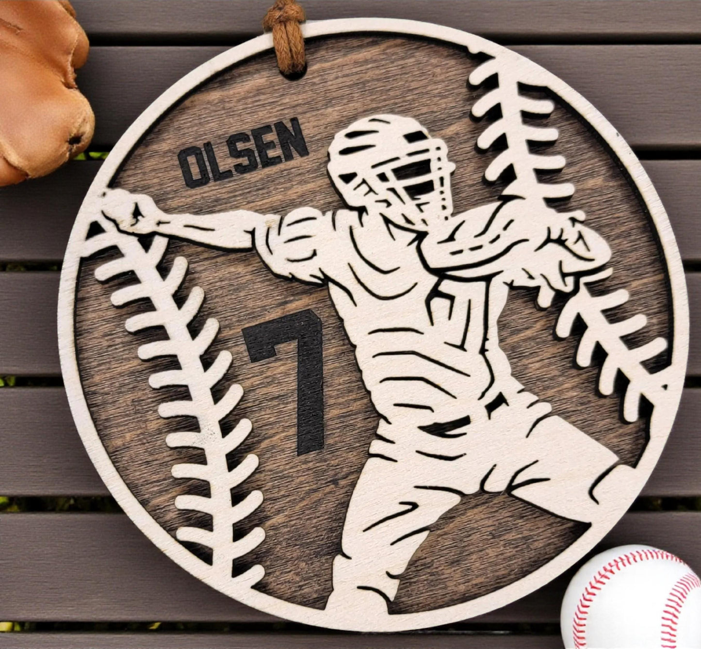 Personalized Baseball Ornament, Custom Baseball Softball Player Christmas Ornament, Kids Baseball Gift, Team Coach Keepsake, Senior Night