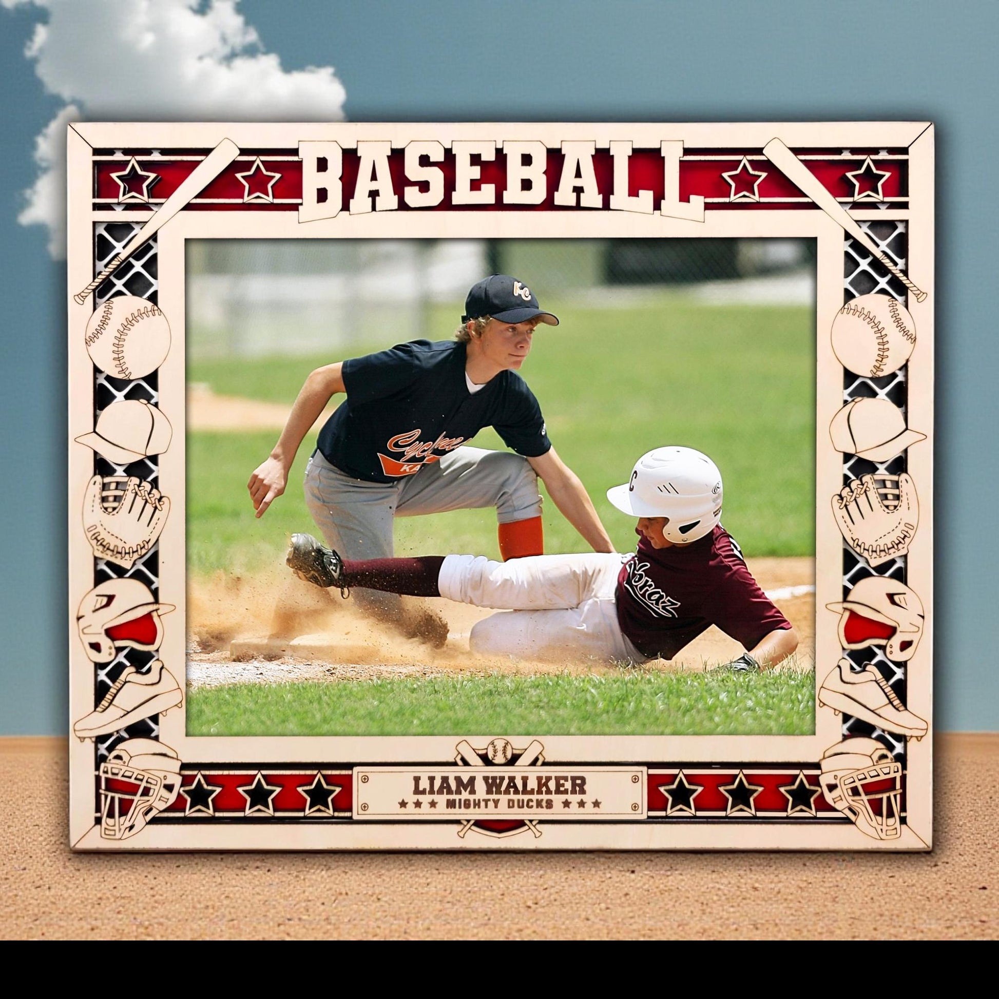 Personalized Baseball Coach Photo Frame, Custom Team Keepsake, End of Season Gift