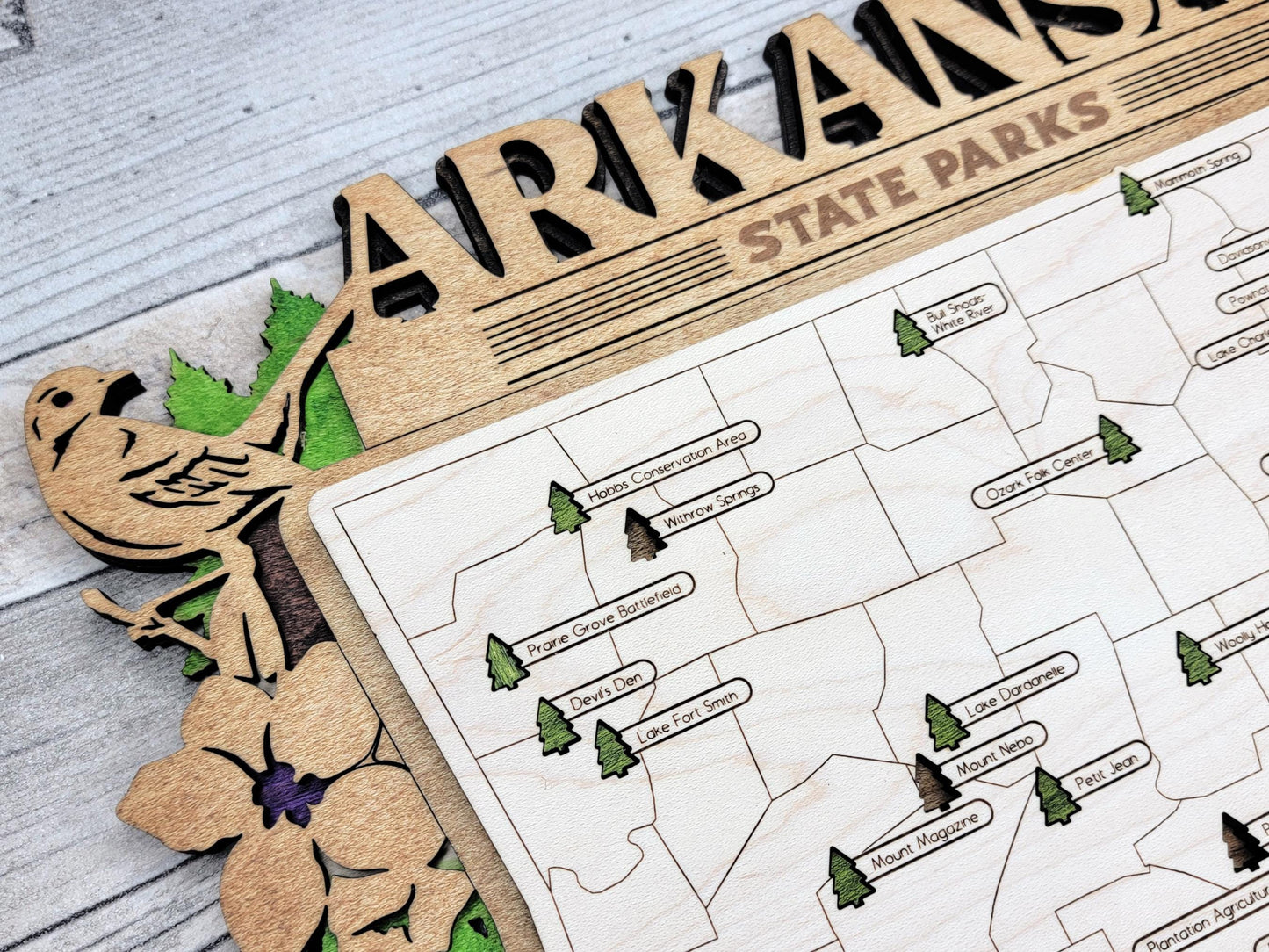Personalized Arkansas State Parks Map | AR Travel Tracker | Hiking & Camping Gift | Arkansas Gift for Her | Arkansas Wall Art