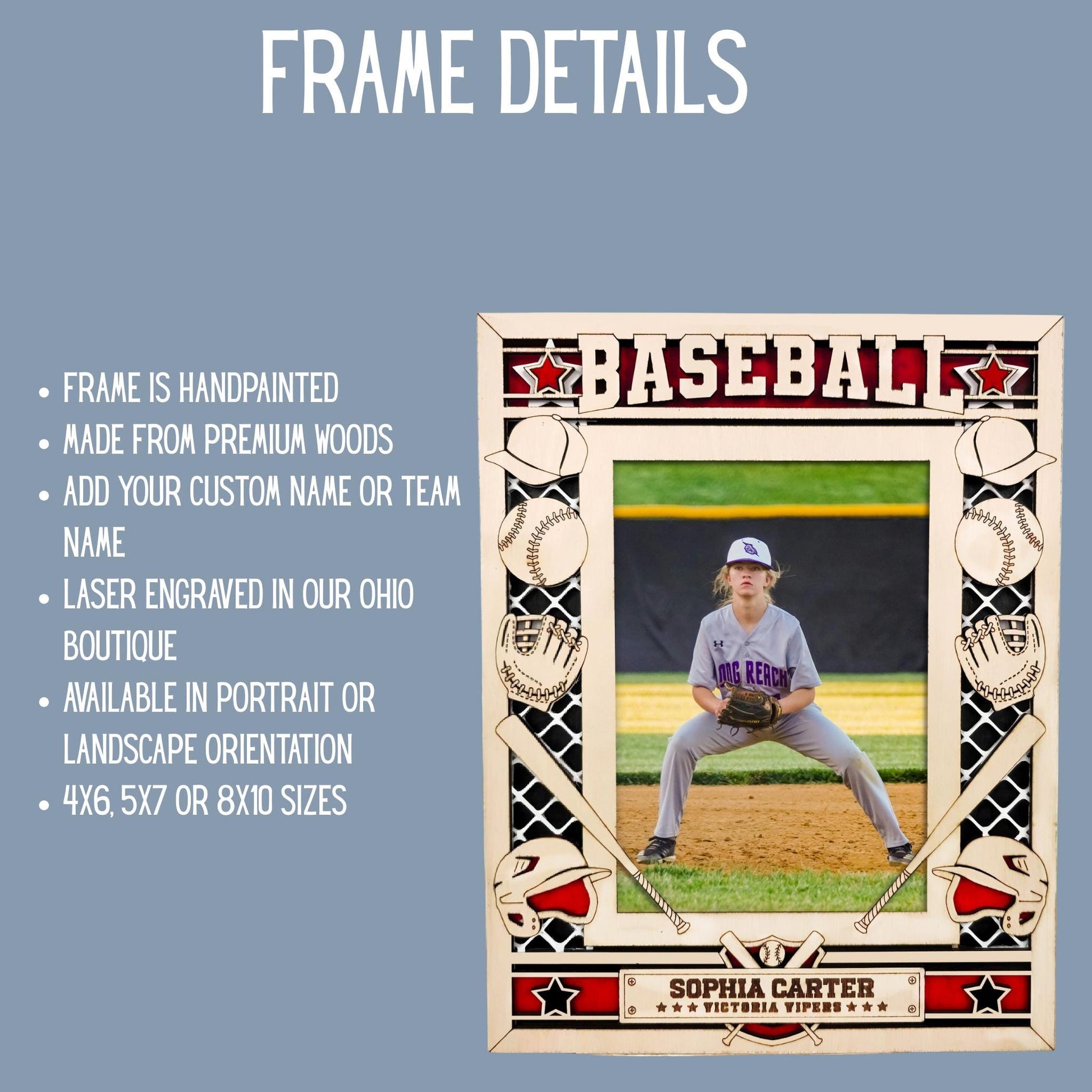 Personalized Baseball Coach Photo Frame, Custom Team Keepsake, End of Season Gift