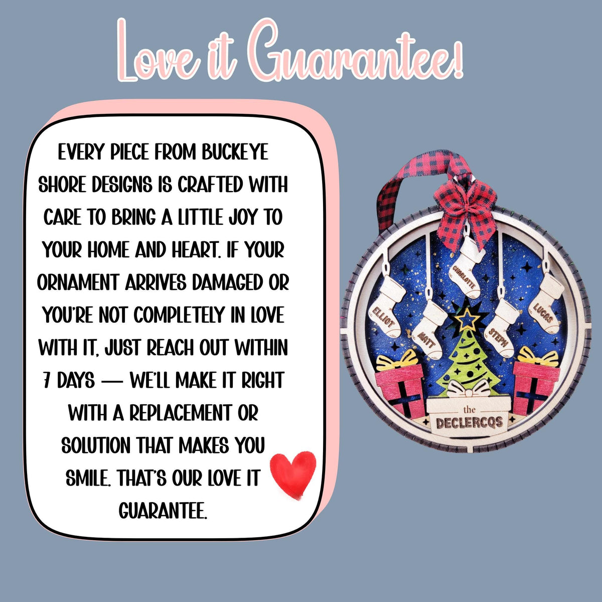 Personalized Stocking Ornament with Pets