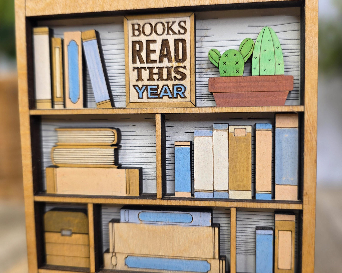 Book Nook Counter | Reading Tracker Display | Mini Bookshelf Book Count Sign | Book Lover Desk Decor | Reading Challenge Tracker