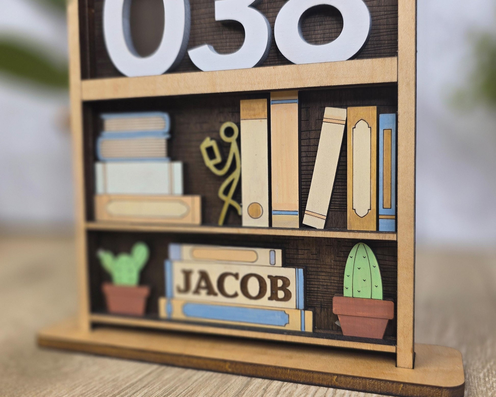 Book Nook Counter | Reading Tracker Display | Mini Bookshelf Book Count Sign | Book Lover Desk Decor | Reading Challenge Tracker