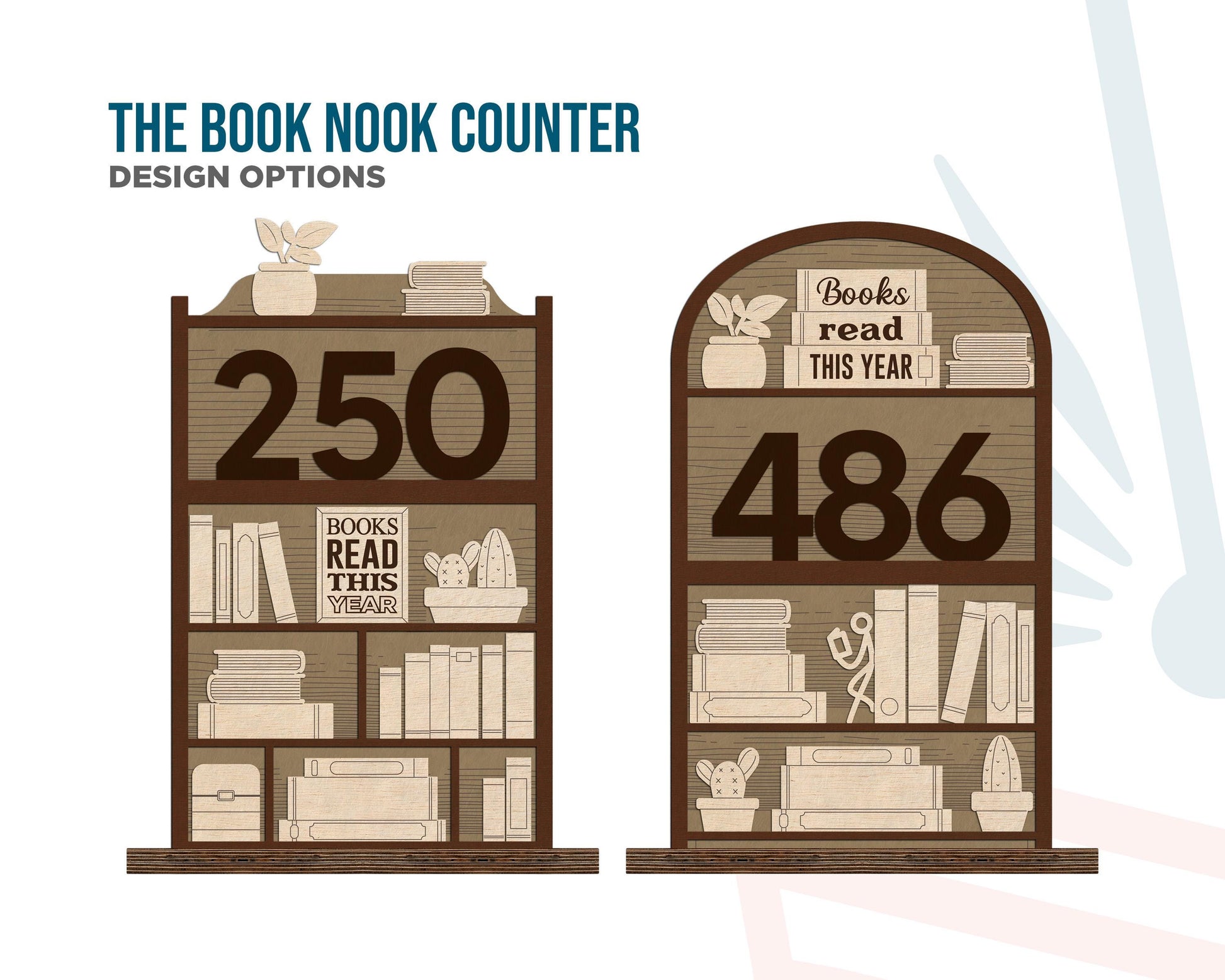 Book Nook Counter | Reading Tracker Display | Mini Bookshelf Book Count Sign | Book Lover Desk Decor | Reading Challenge Tracker