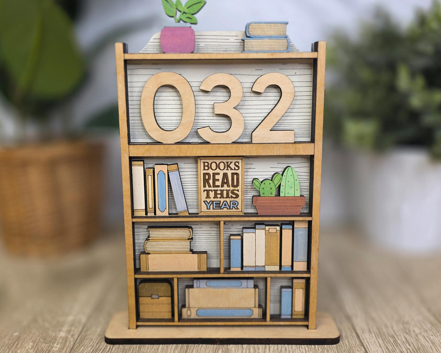 Book Nook Counter | Reading Tracker Display | Mini Bookshelf Book Count Sign | Book Lover Desk Decor | Reading Challenge Tracker