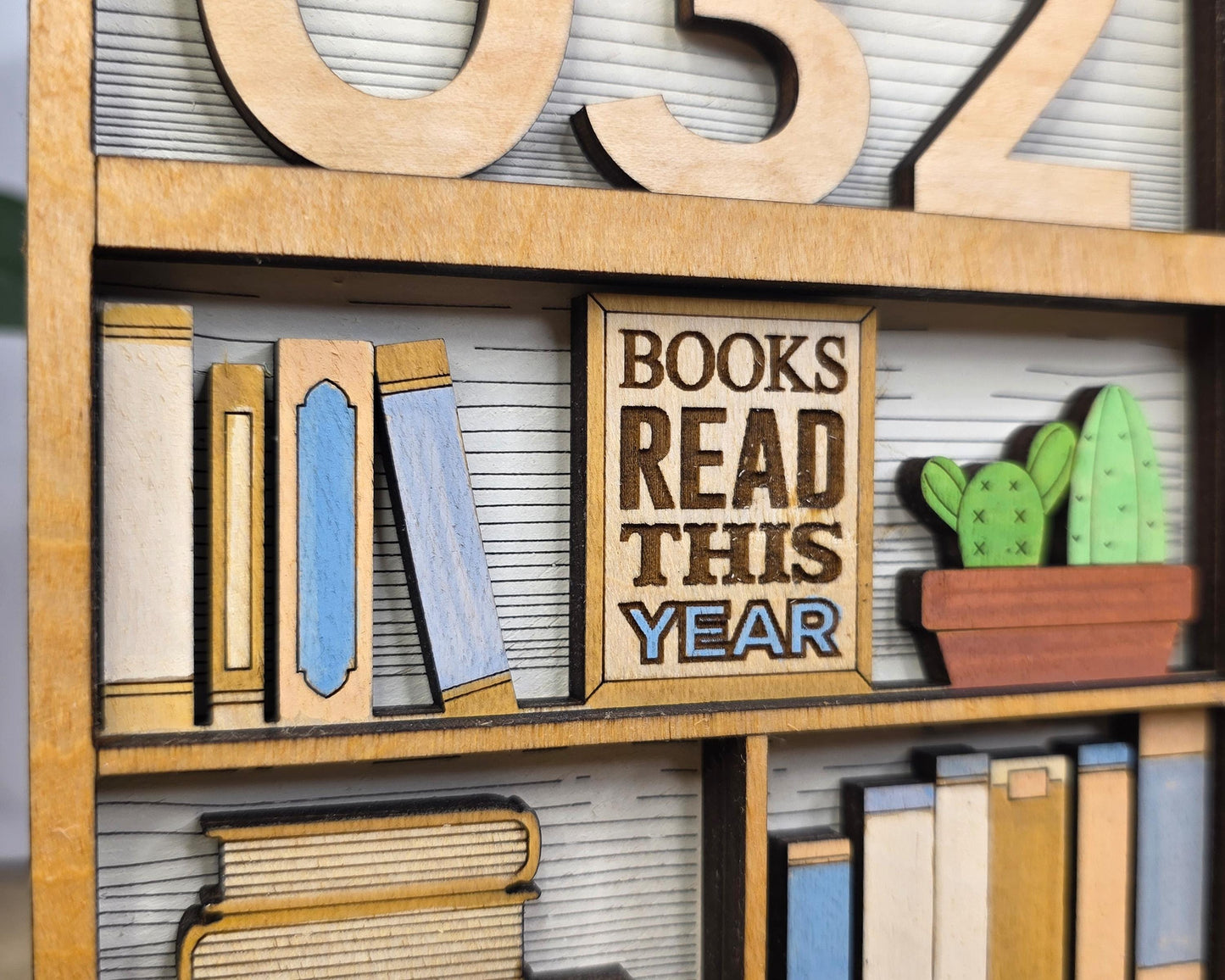 Book Nook Counter | Reading Tracker Display | Mini Bookshelf Book Count Sign | Book Lover Desk Decor | Reading Challenge Tracker