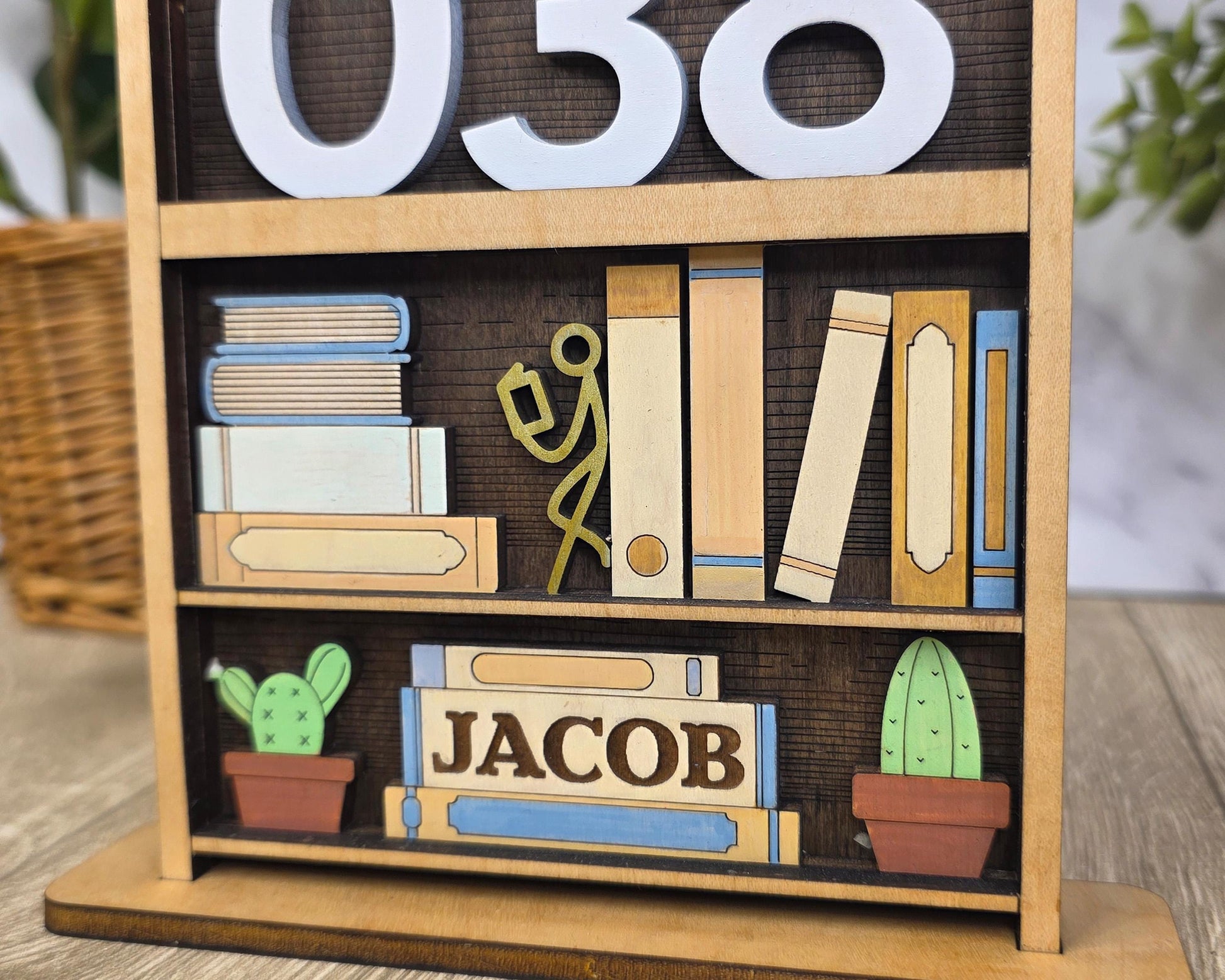 Book Nook Counter | Reading Tracker Display | Mini Bookshelf Book Count Sign | Book Lover Desk Decor | Reading Challenge Tracker