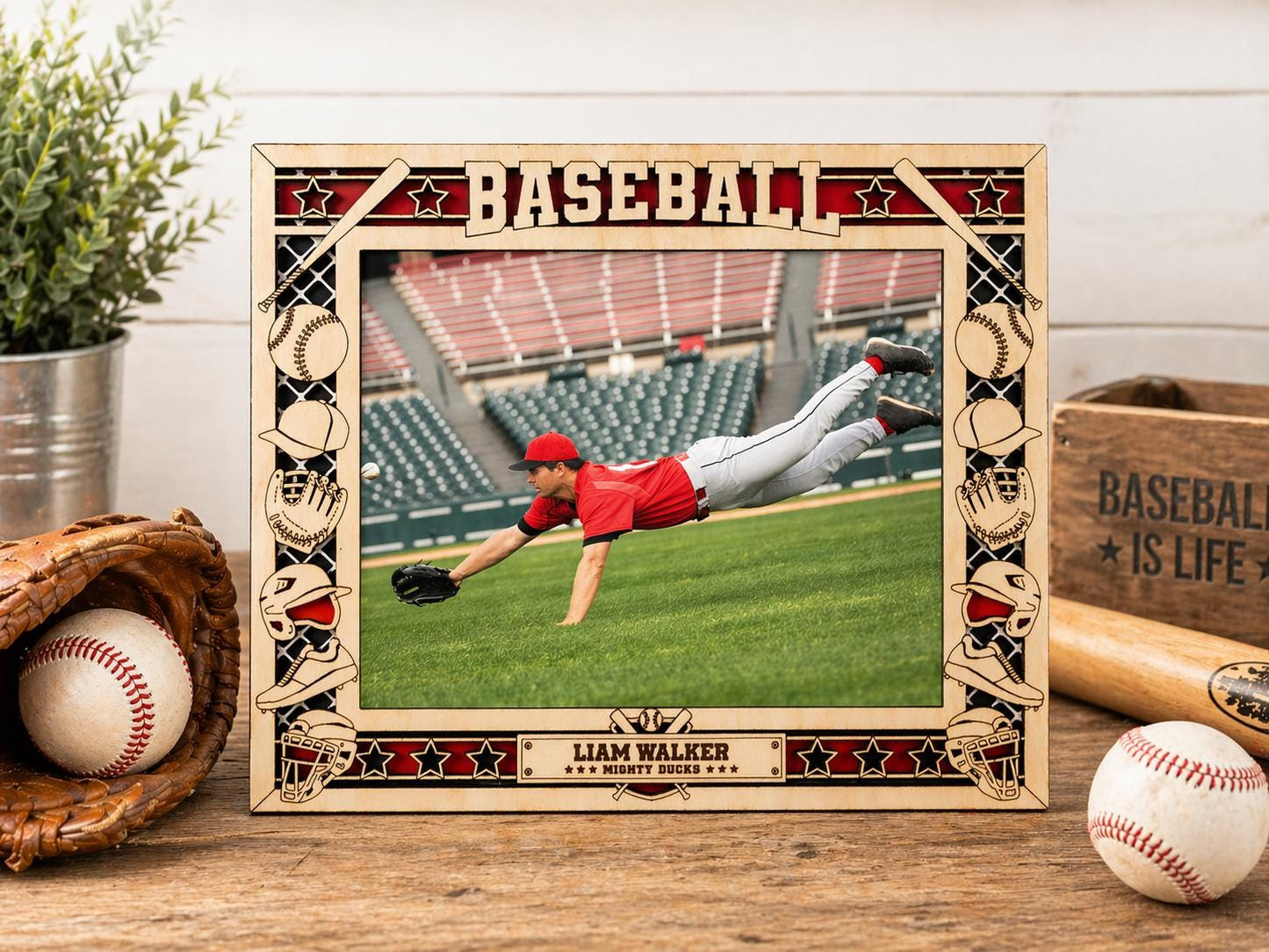 Personalized Baseball Coach Photo Frame, Custom Team Keepsake, End of Season Gift