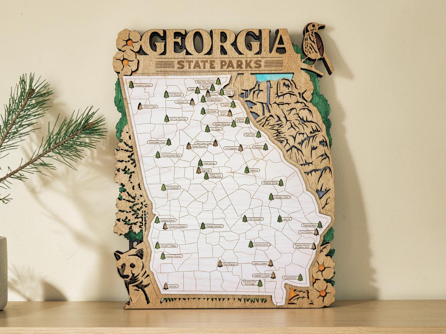 Personalized Georgia State Parks Map | GA Travel Tracker | Hiking & Camping Gift | Georgia Gift for Her | Georgia Wall Art