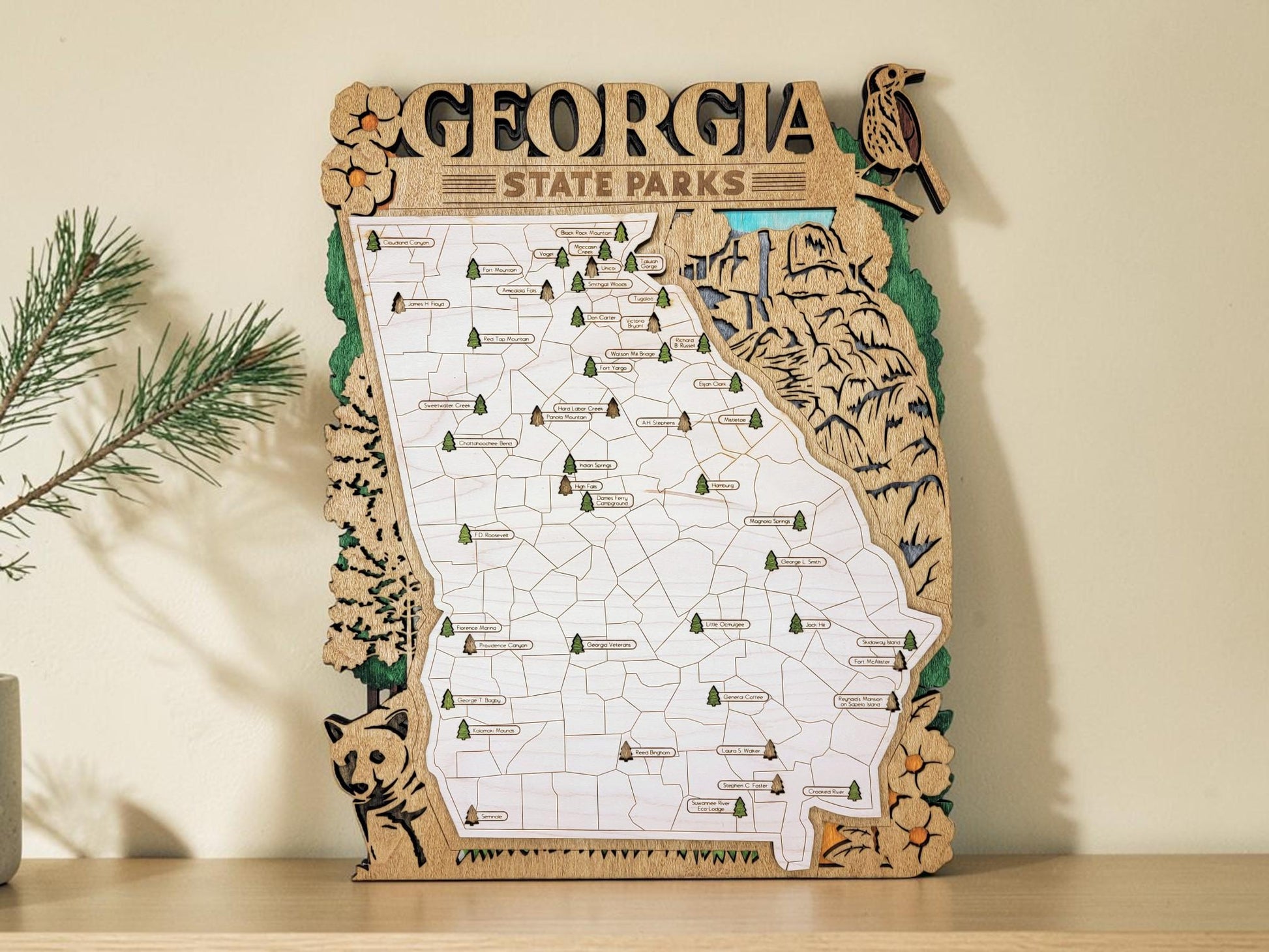 Personalized Georgia State Parks Map | GA Travel Tracker | Hiking & Camping Gift | Georgia Gift for Her | Georgia Wall Art