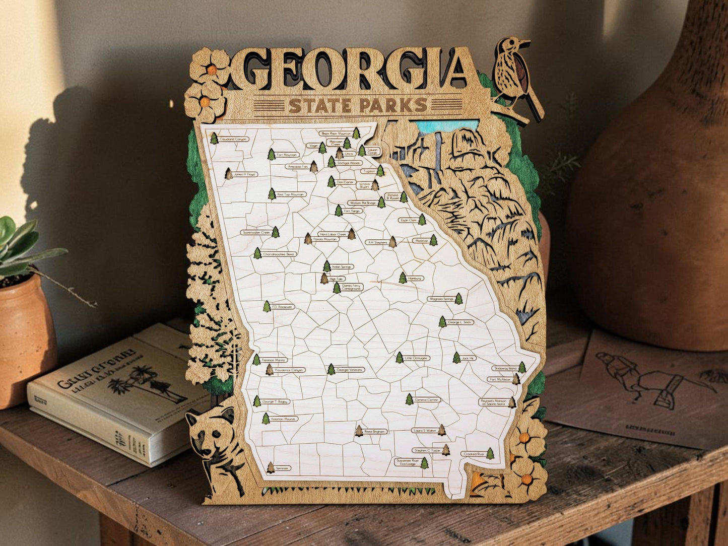 Personalized Georgia State Parks Map | GA Travel Tracker | Hiking & Camping Gift | Georgia Gift for Her | Georgia Wall Art