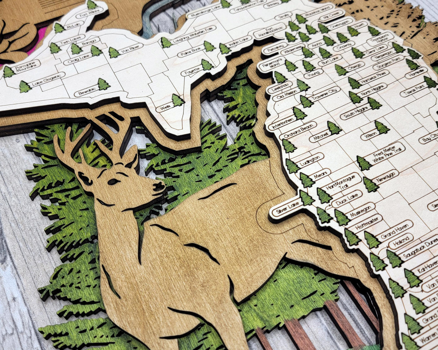 Personalized Michigan State Parks Map | MI Travel Tracker | Hiking & Camping Gift | Michigan Gift for Her | Michigan Wall Art