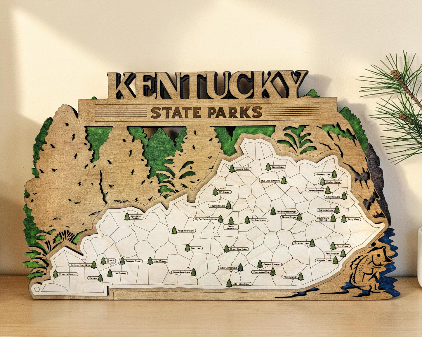 Personalized Kentucky State Parks Map | KY Travel Tracker | Hiking & Camping Gift | Kentucky Gift for Her | Kentucky Wall Art