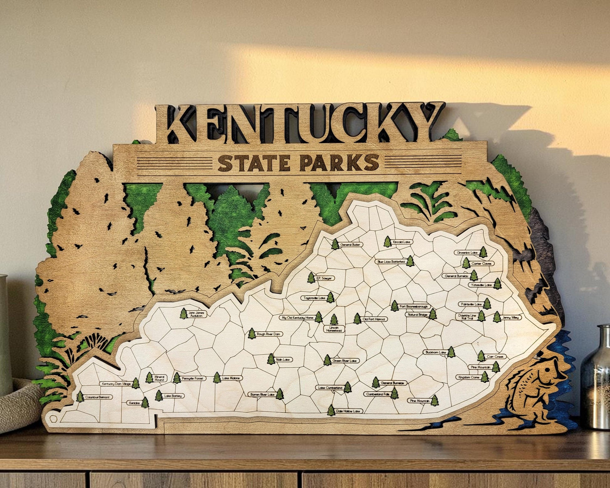 Personalized Kentucky State Parks Map | KY Travel Tracker | Hiking & Camping Gift | Kentucky Gift for Her | Kentucky Wall Art