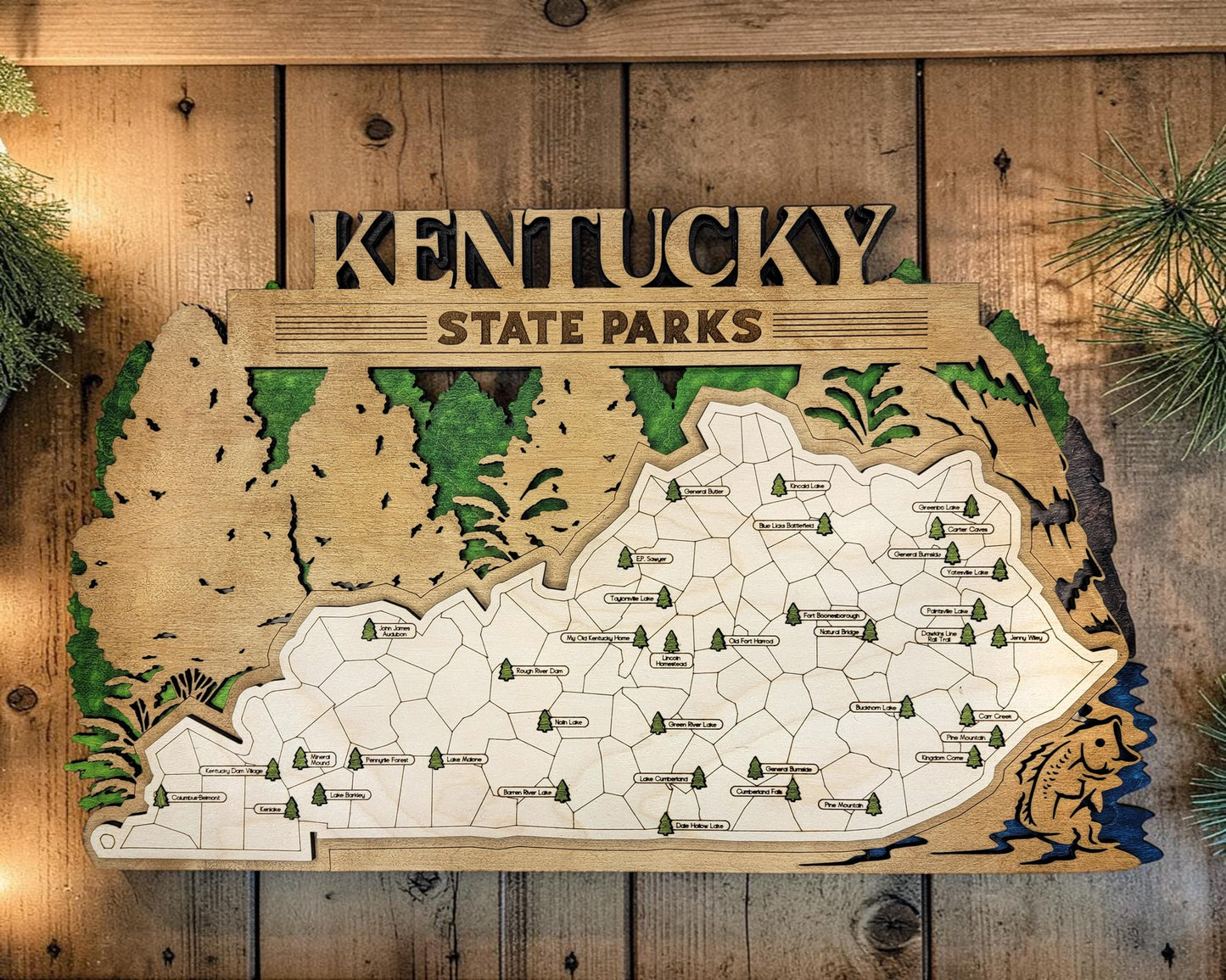 Personalized Kentucky State Parks Map | KY Travel Tracker | Hiking & Camping Gift | Kentucky Gift for Her | Kentucky Wall Art