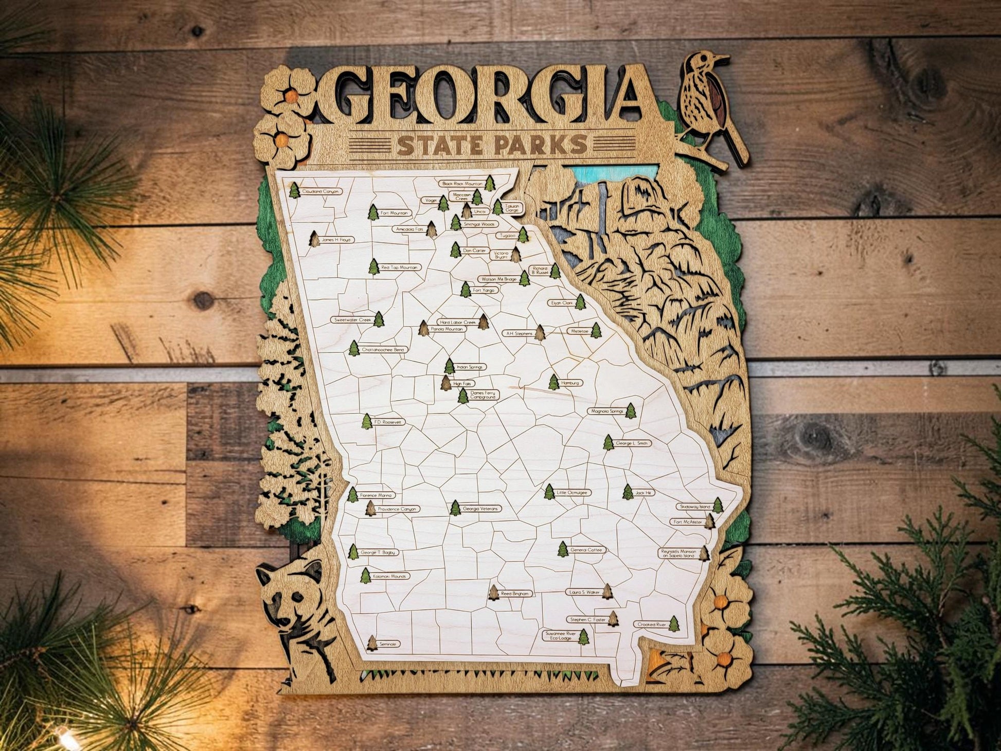 Personalized Georgia State Parks Map | GA Travel Tracker | Hiking & Camping Gift | Georgia Gift for Her | Georgia Wall Art