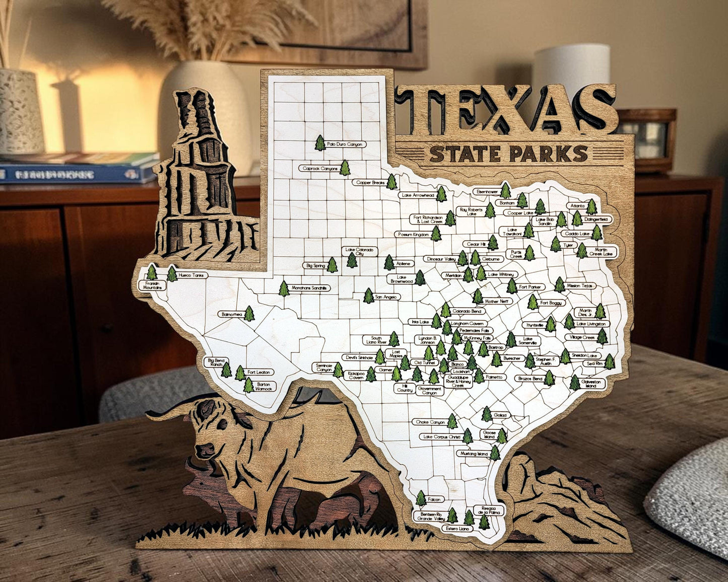 Personalized Texas State Parks Map | TX Travel Tracker | Hiking & Camping Gift | Texas Gift for Her | Texas Wall Art