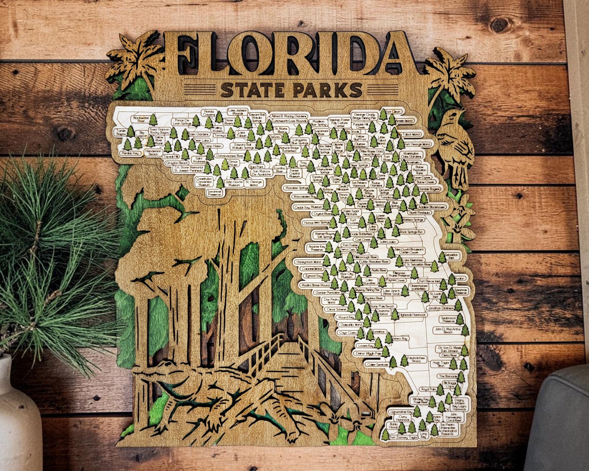 Florida State Parks Map | FL Travel Tracker | Hiking & Camping Gift | Florida Gift for Her | Florida Wall Art