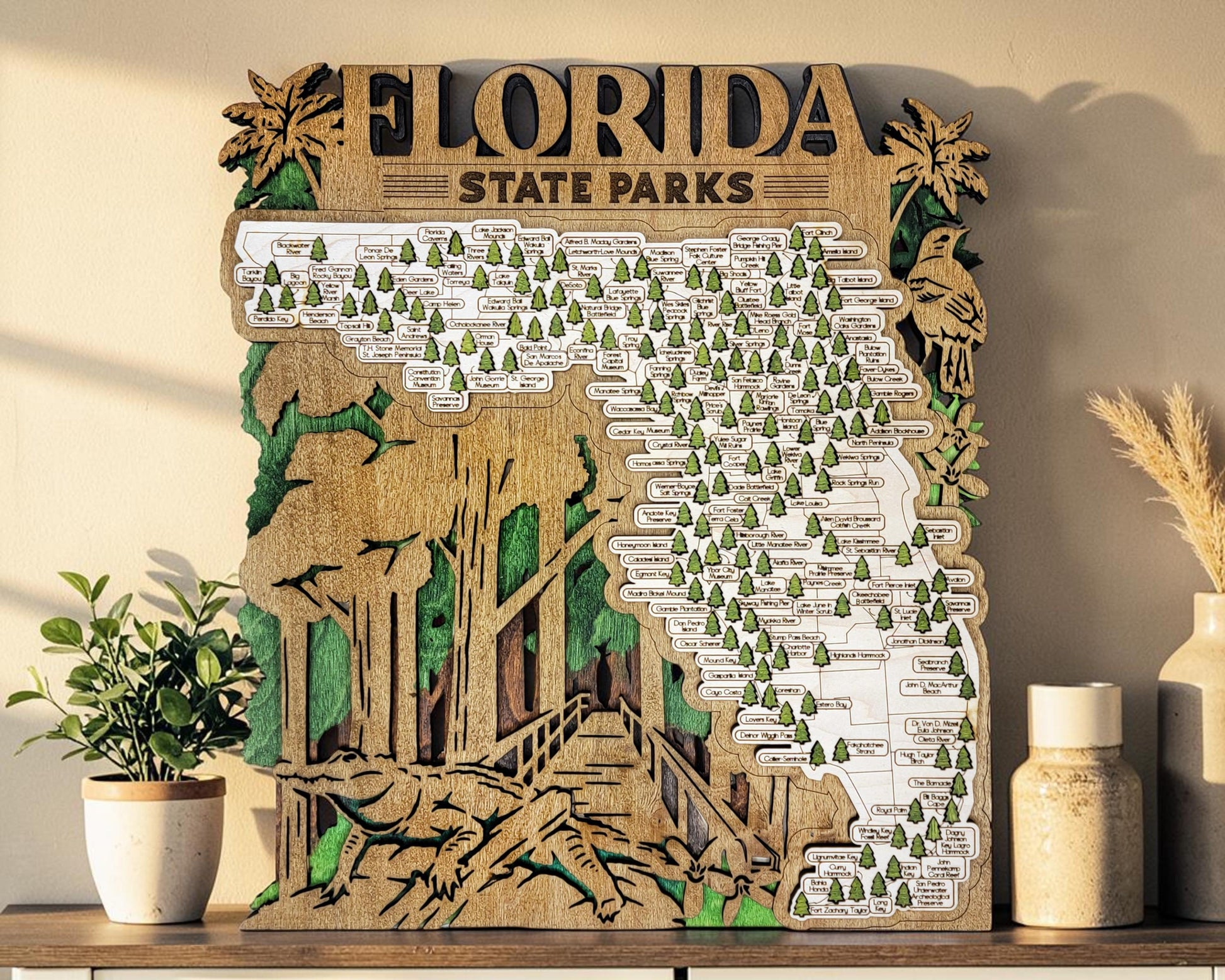Florida State Parks Map | FL Travel Tracker | Hiking & Camping Gift | Florida Gift for Her | Florida Wall Art