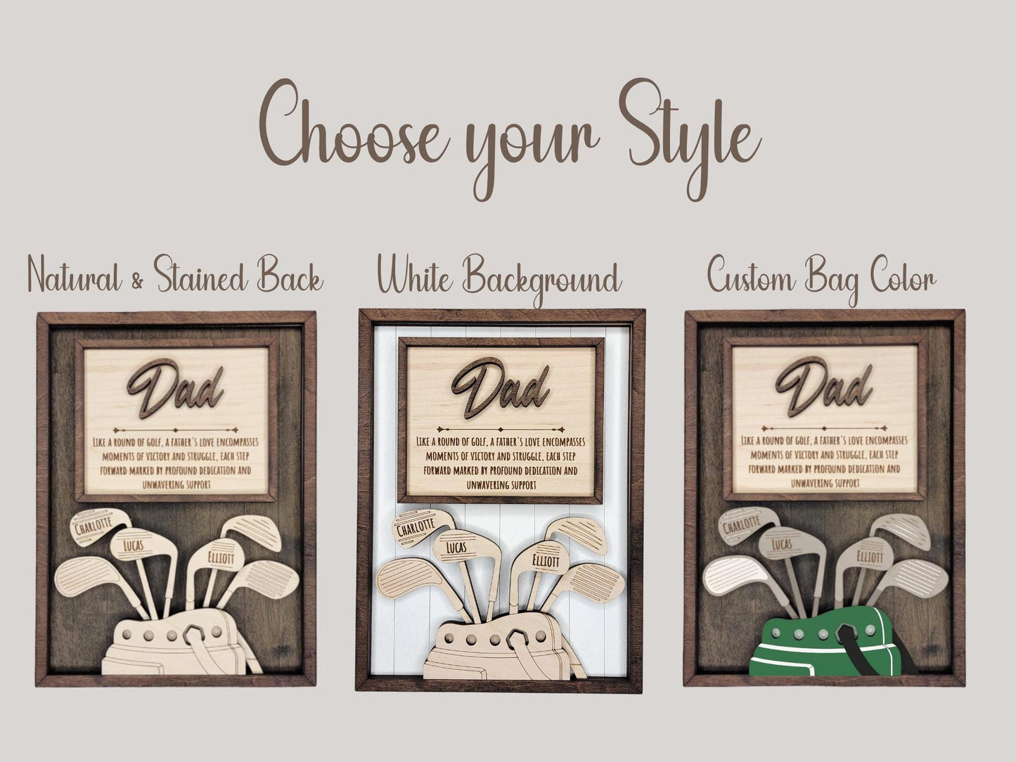 Personalized Golf Dad Sign | Engraved Wood Gift with Kids Names | Golf Grandpa Papa Daddy Gift | Father’s Day Golf Gift