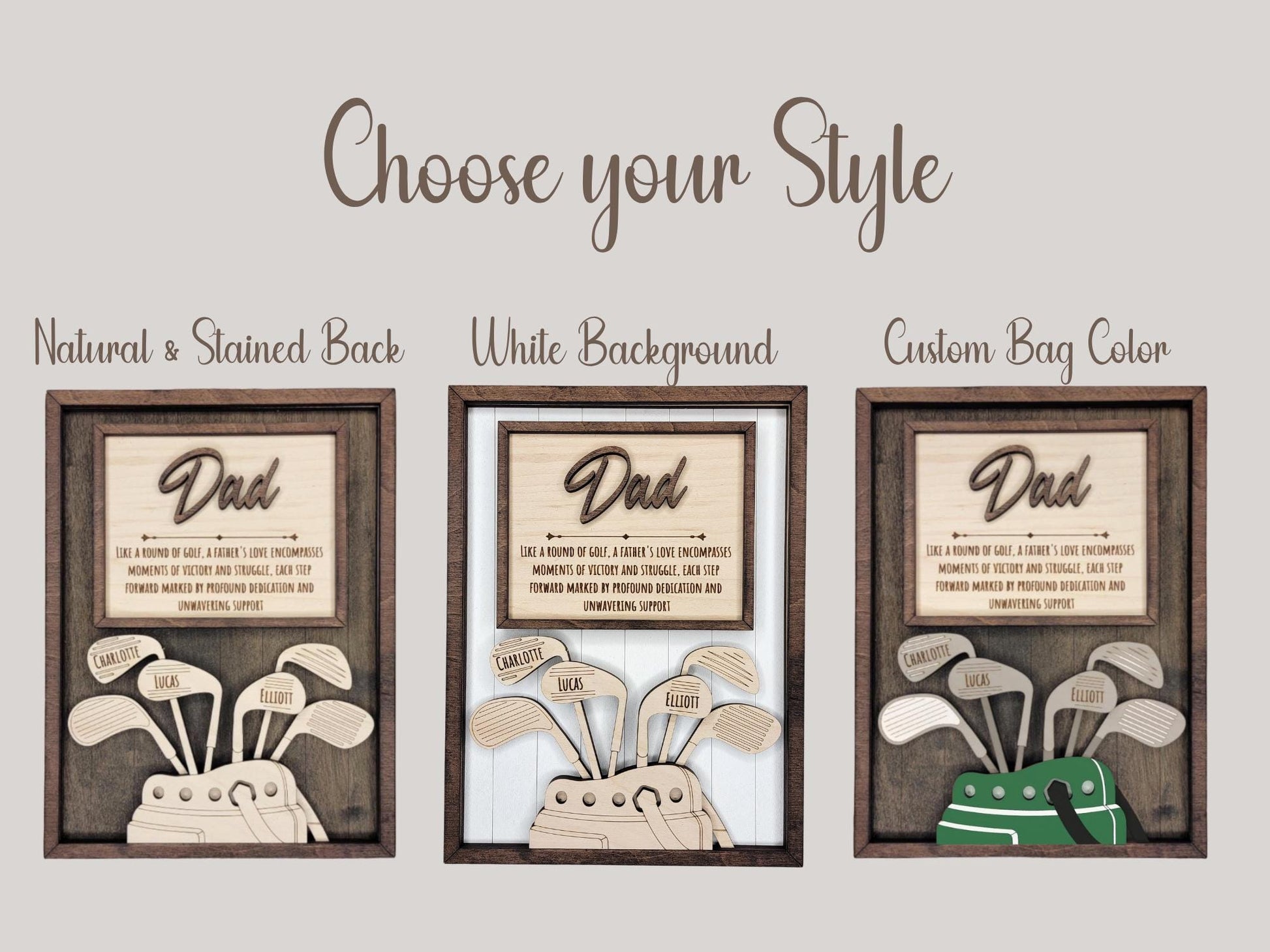 Personalized Golf Dad Sign | Engraved Wood Gift with Kids Names | Golf Grandpa Papa Daddy Gift | Father’s Day Golf Gift