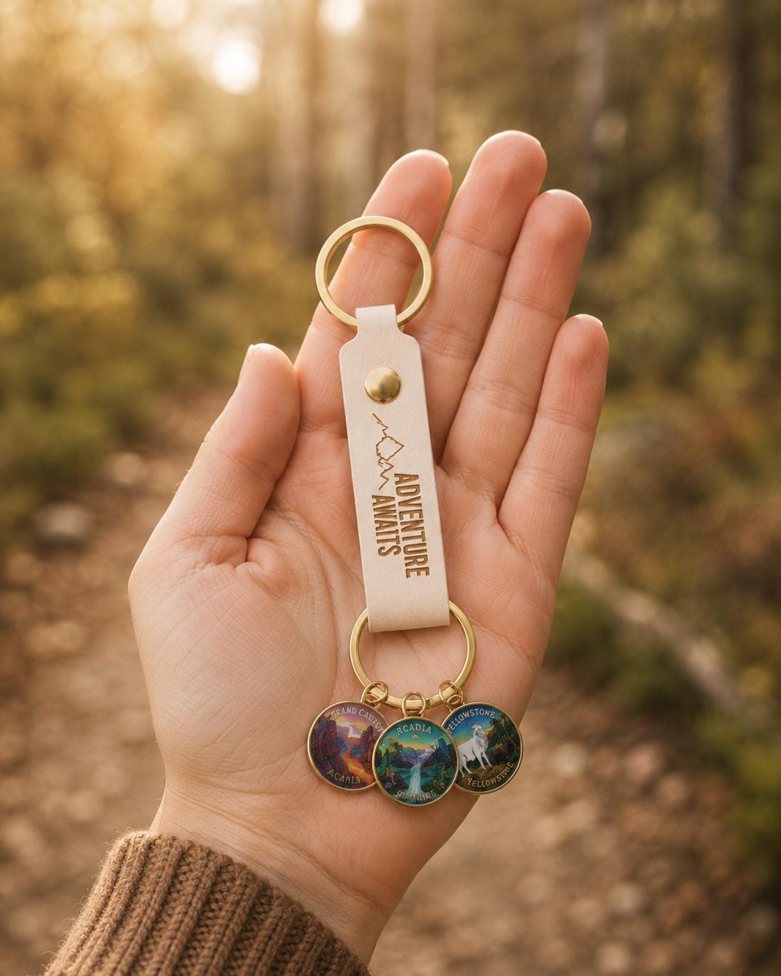 National Park Keychain Set | Personalized Travel Gift | Hiking Gift | National Park Lover Gift, Travel Keepsakes