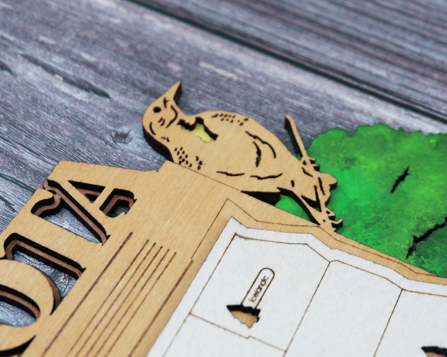 Personalized North Dakota State Parks Map | ND Travel Tracker | Layered Wood Adventure Keepsake | Hiking & Camping Gift