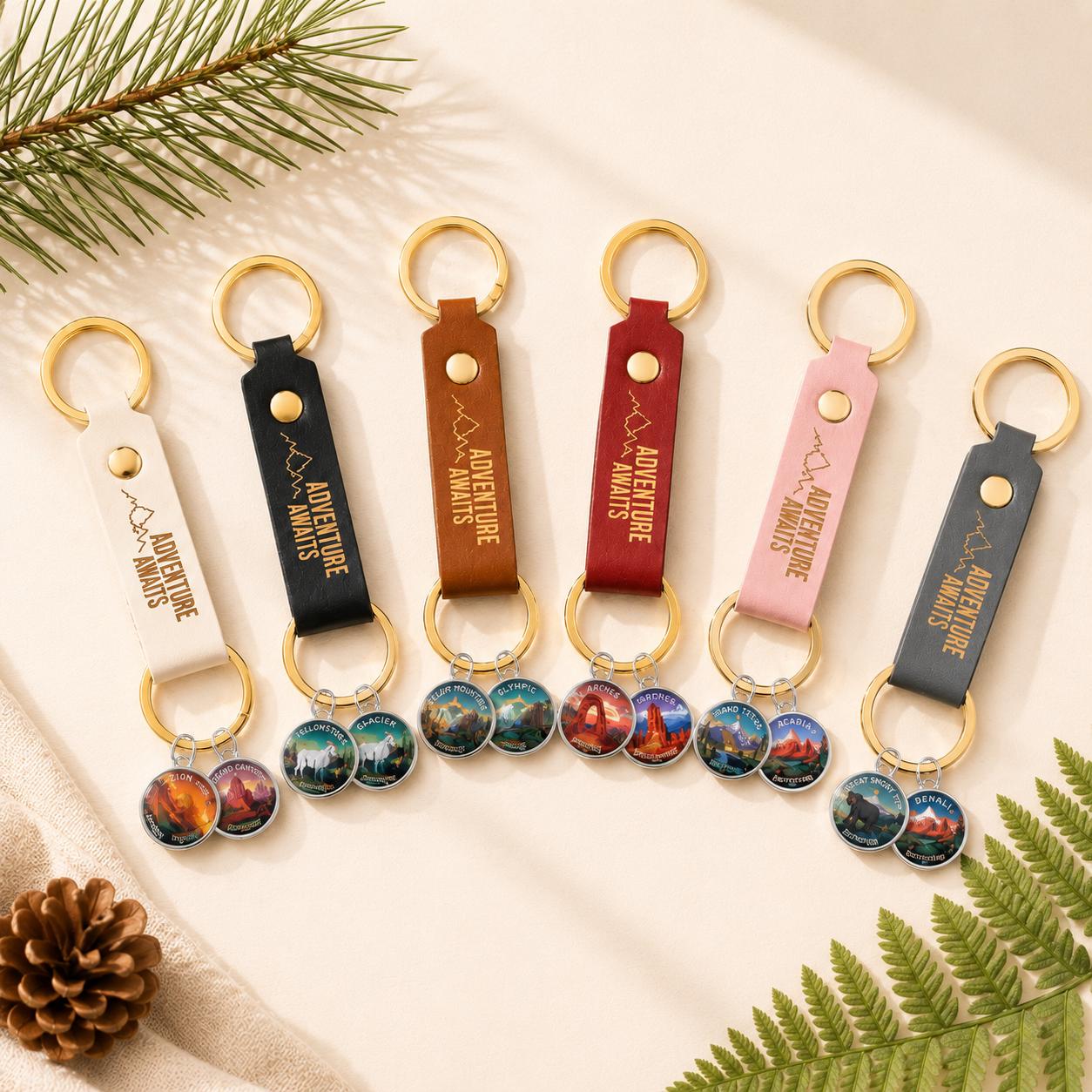 National Park Keychain Set | Personalized Travel Gift | Hiking Gift | National Park Lover Gift, Travel Keepsakes