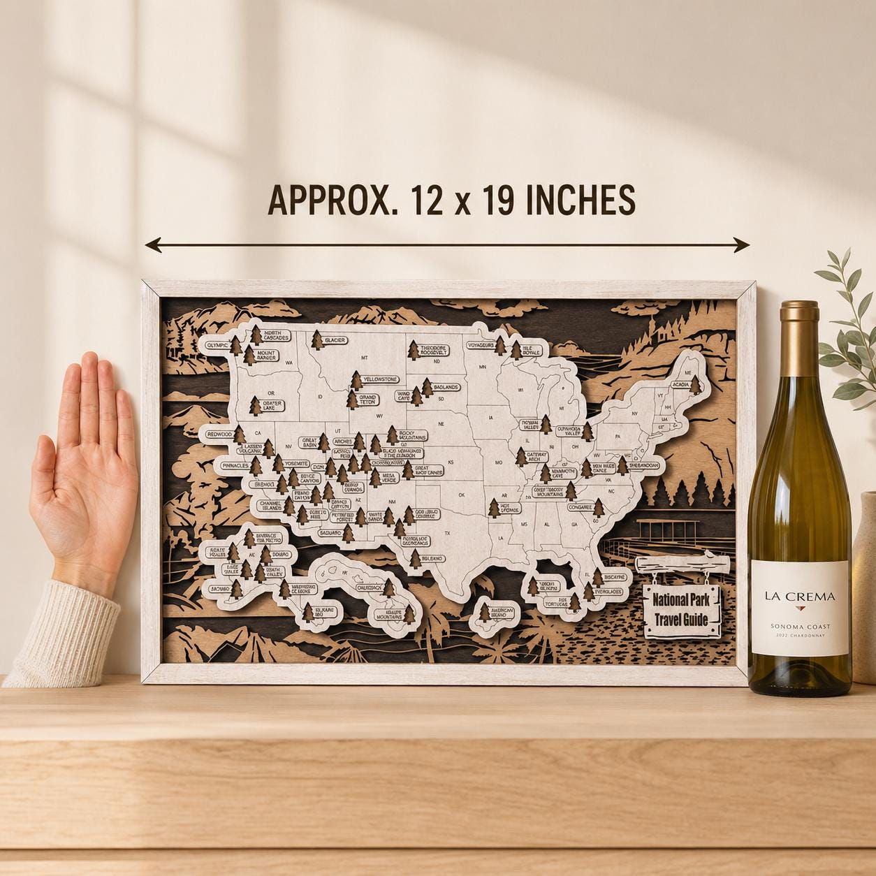 Personalized National Park Map | National Park Gift | Hiking Gift for Her | Hiking Gift for Him | National Park Tracker | Park Wall Art