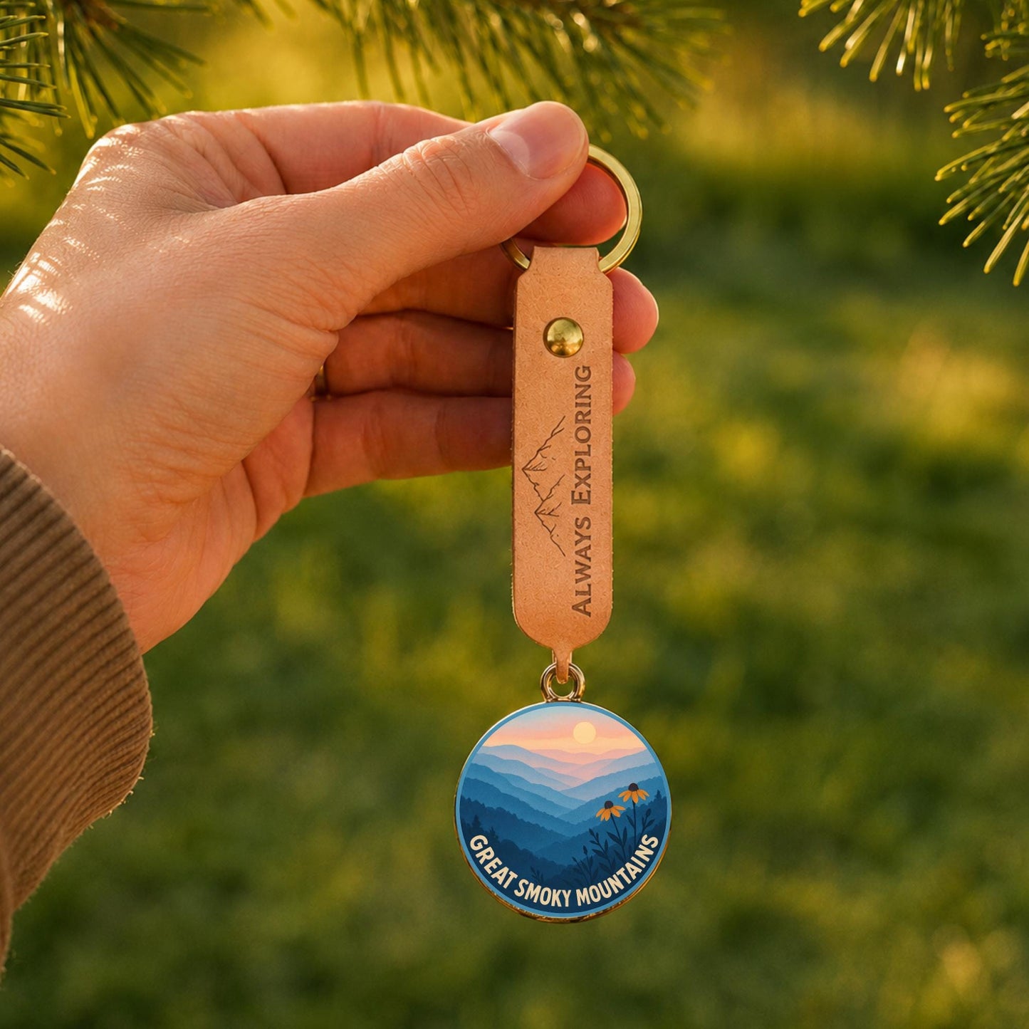 Great Smoky Mountains Charm - Smoky Mountains Keychain - Smoky Mountains Gift - Smoky Mountains Souvenir - National Park Charm - Hiking Gift