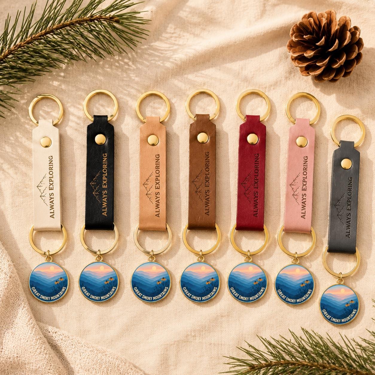 Great Smoky Mountains Charm - Smoky Mountains Keychain - Smoky Mountains Gift - Smoky Mountains Souvenir - National Park Charm - Hiking Gift