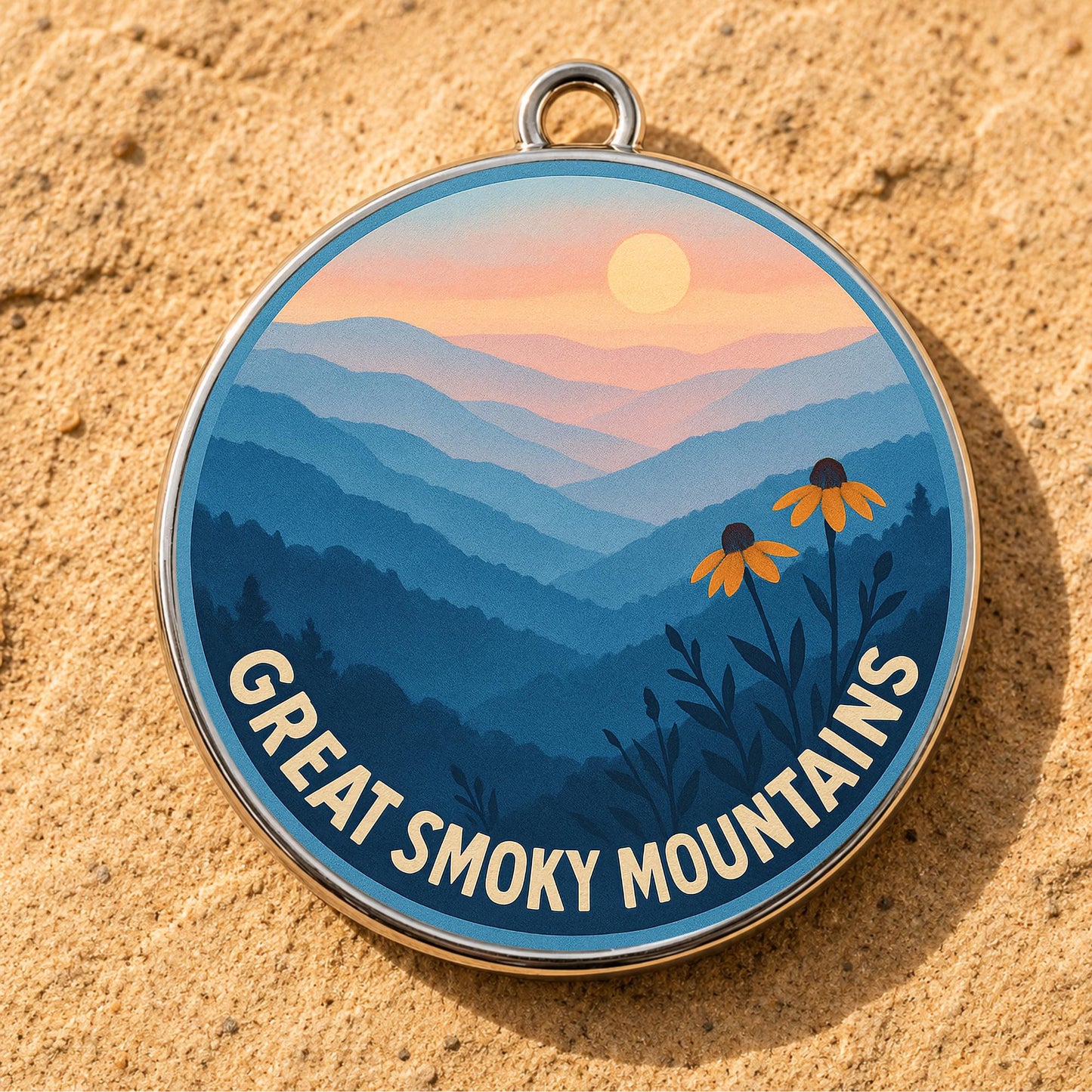 Great Smoky Mountains Charm - Smoky Mountains Keychain - Smoky Mountains Gift - Smoky Mountains Souvenir - National Park Charm - Hiking Gift