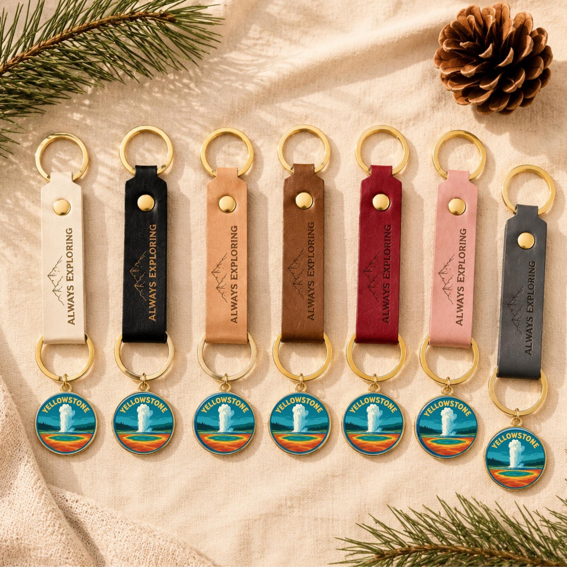 Yellowstone National Park Charm - Yellowstone Keychain - Yellowstone Souvenir - National Park Gift - Hiking Gift - Nature Lover Gift
