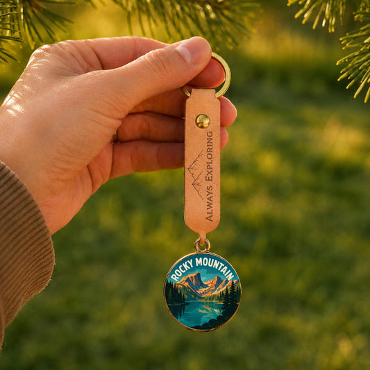 Rocky Mountain National Park Charm - RMNP Keychain - Rocky Mountain Gift - Rocky Mountain Souvenir - National Park Charm - Hiking Gift