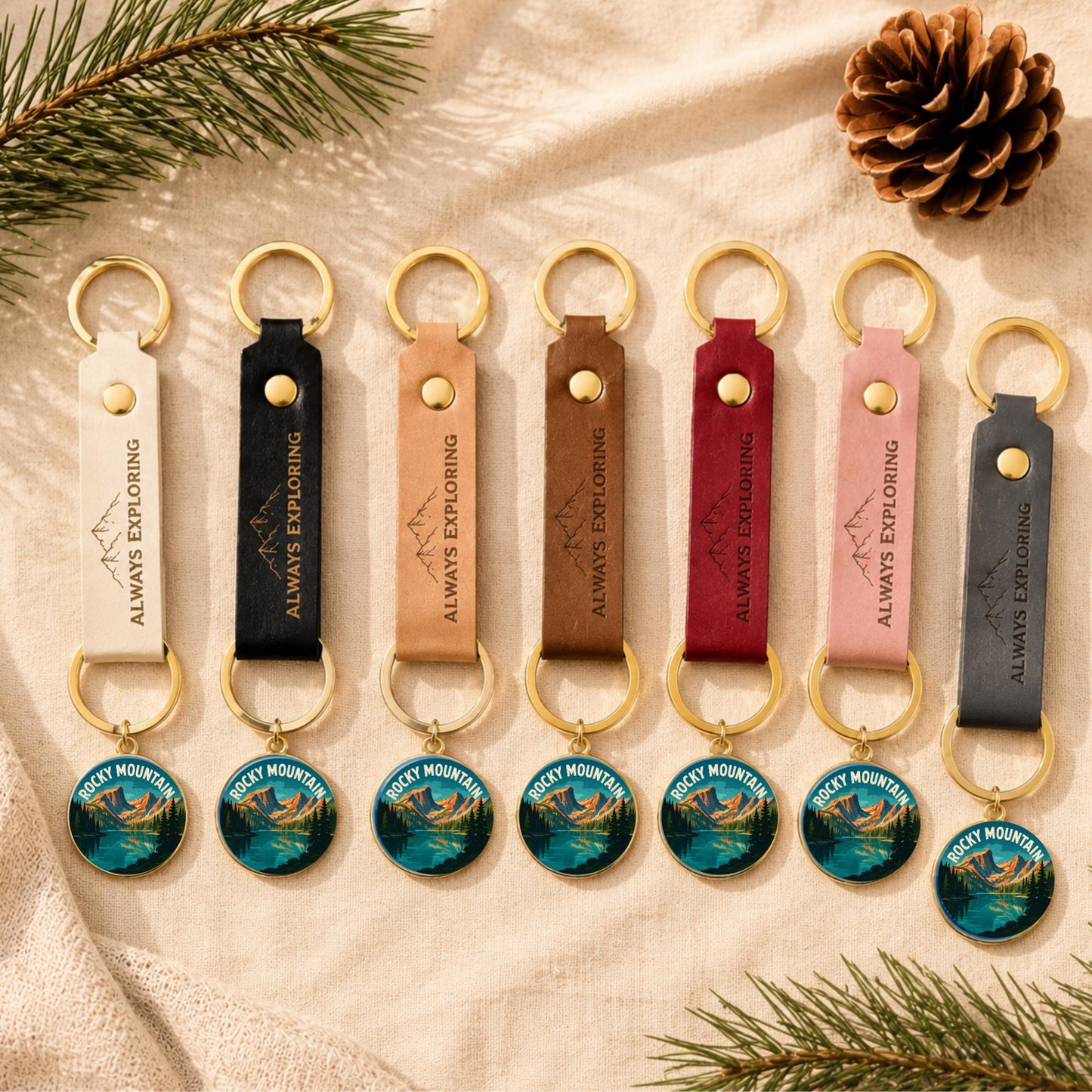 Rocky Mountain National Park Charm - RMNP Keychain - Rocky Mountain Gift - Rocky Mountain Souvenir - National Park Charm - Hiking Gift